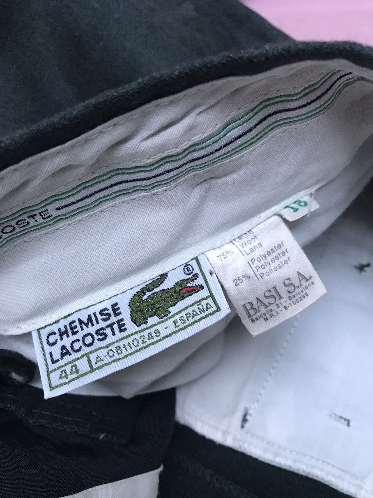 Lacoste LACOSTE HIGH WAISTED PLEATED TROUSER, DENCE WOOL FLANNEL Size 44R - 1 Thumbnail