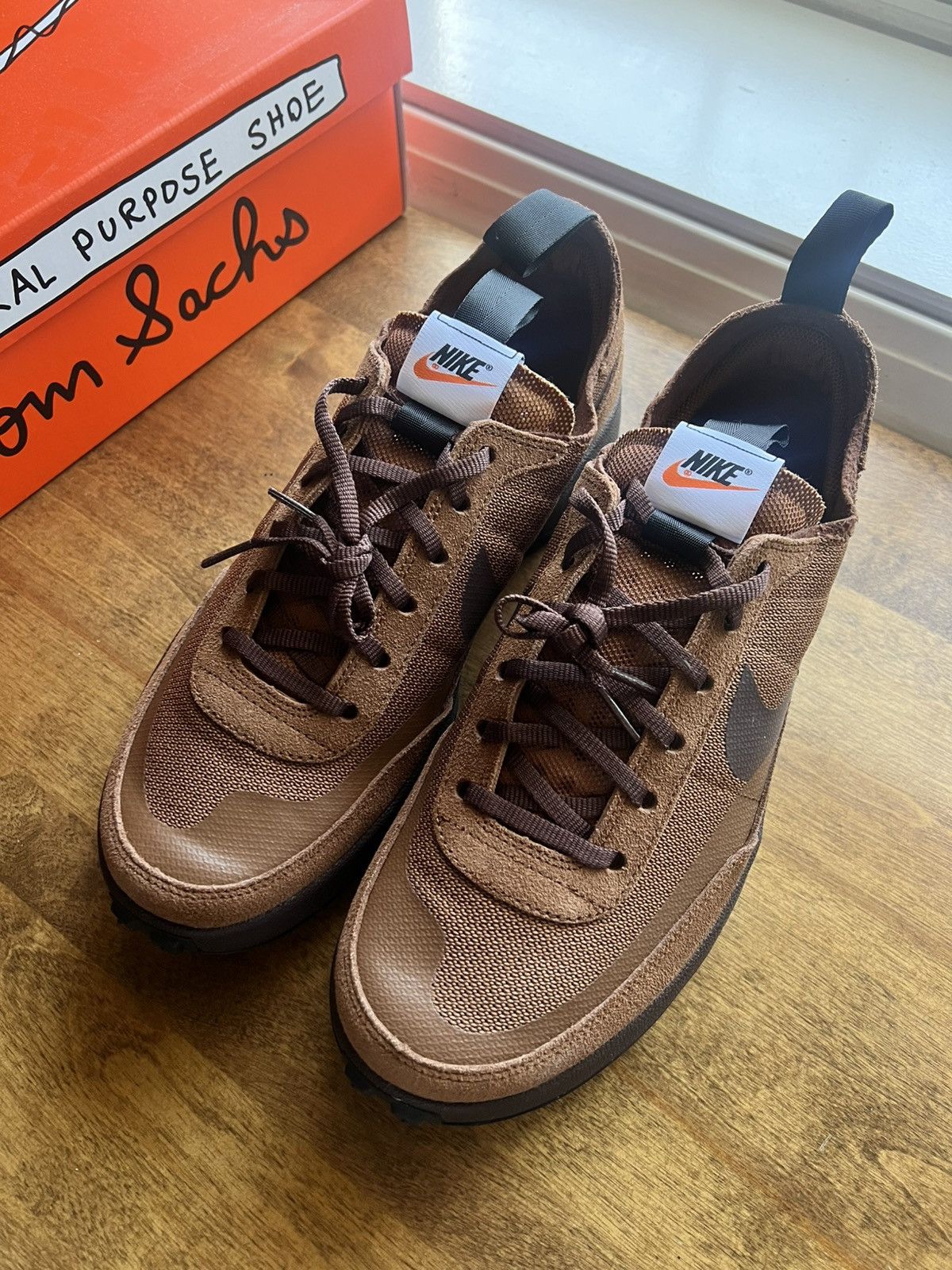 Nike × Tom Sachs Nike Tom Sachs General Purpose Shoe Brown Size US 11.5 / EU 44-45 - 2 Thumbnail