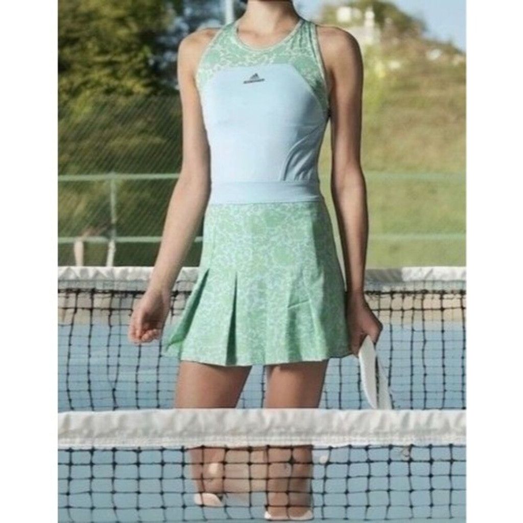 Adidas Adidas Stella McCartney Blue Pleat Mini Tennis Dress Size L Size L / US 10 / IT 46 - 13 Thumbnail
