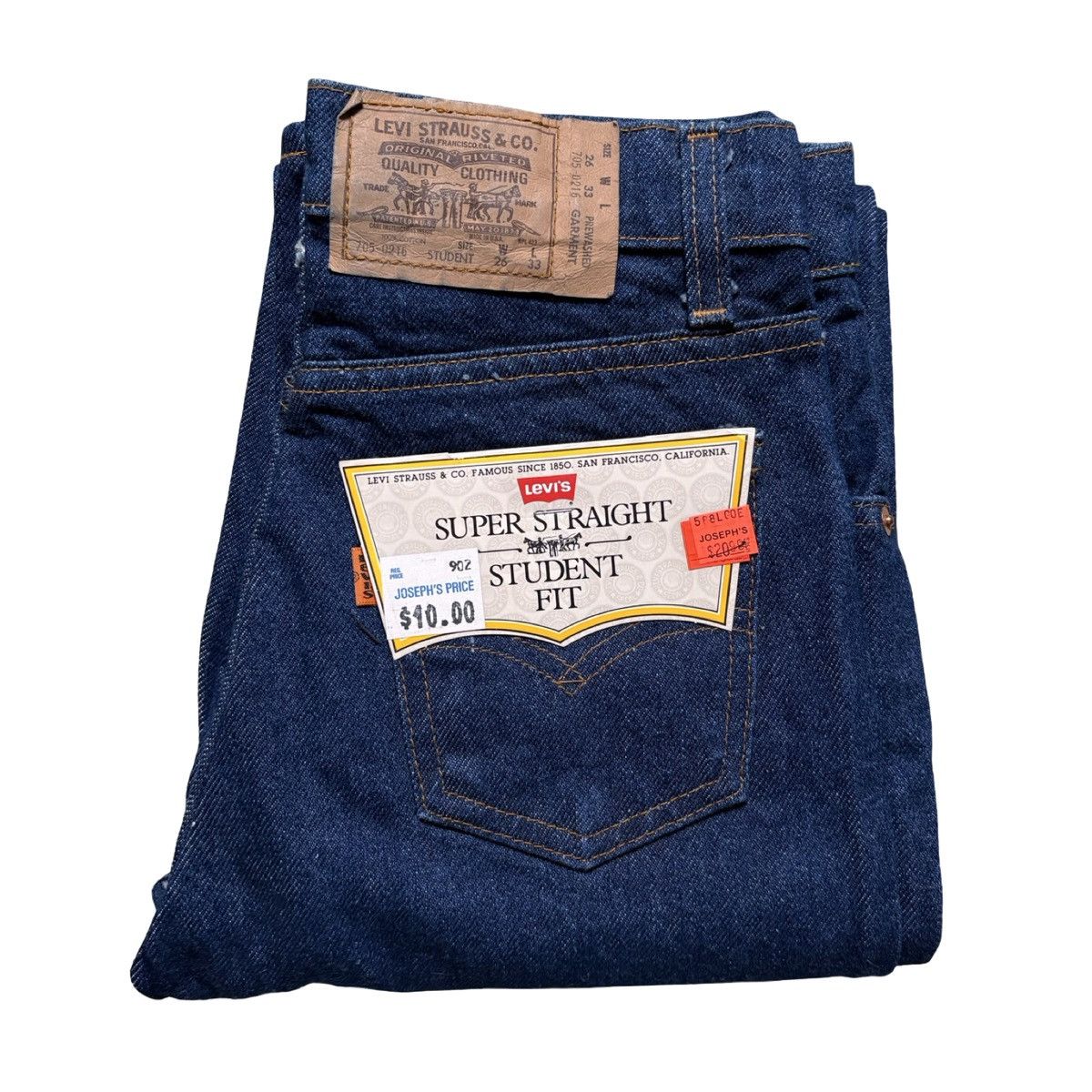 Levi's Vintage 80's Levi's 705 Student Straight Leg Jeans 26x33 NOS Size 26" / US 2 / IT 38 - 1 Thumbnail