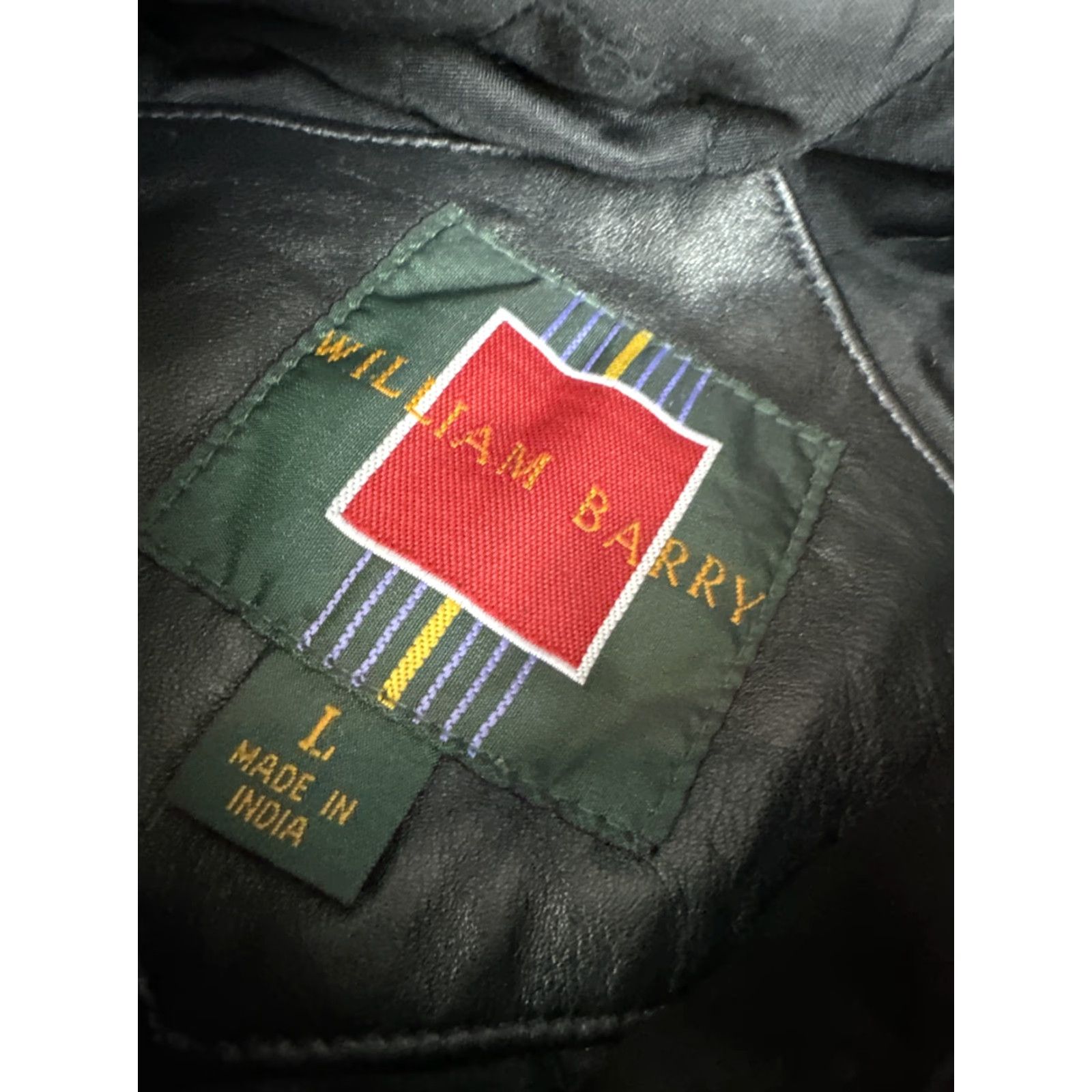 Vintage VINTAGE William Barry Leather Jacket Black Mens L Bomber 90s Coat Jacket Size US L / EU 52-54 / 3 - 3 Thumbnail