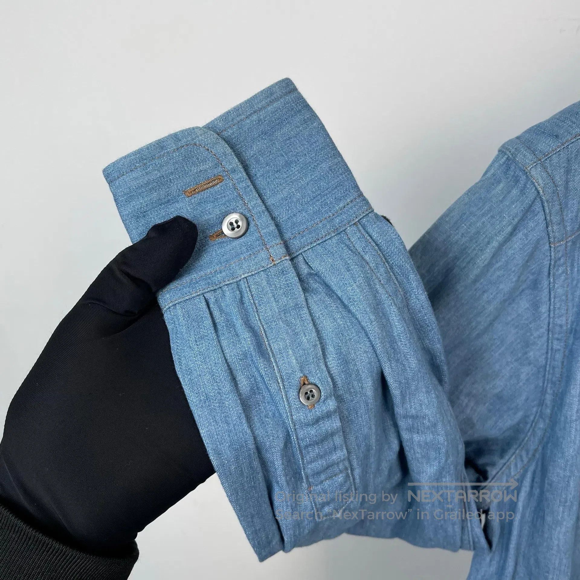 Miu Miu Miu Miu Denim blue washed collar shirt| Size XS / US 0-2 / IT 36-38 - 3 Thumbnail