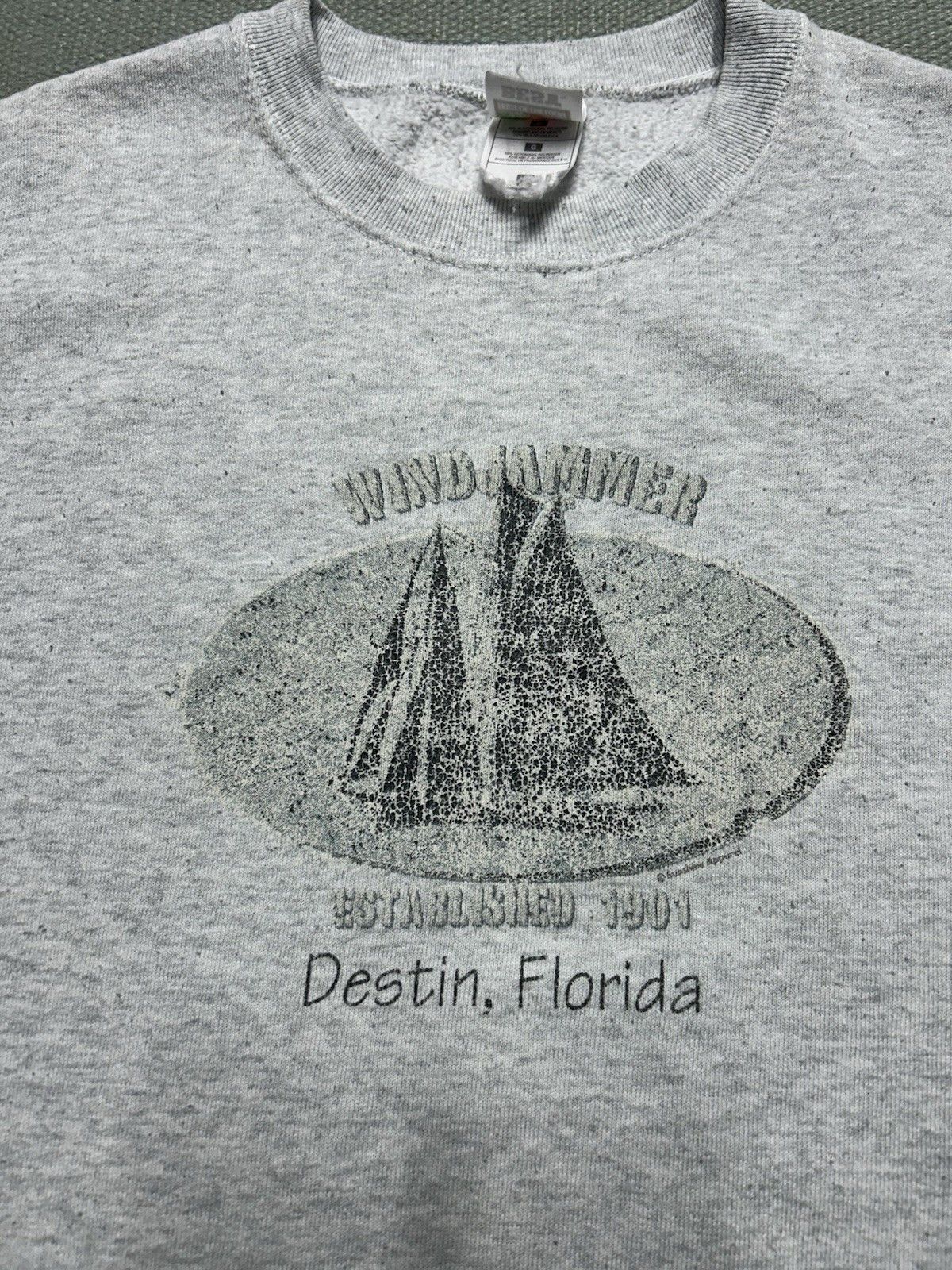 Vintage VTG sweatshirt windjammer Destin Florida sailboat beach L Size US L / EU 52-54 / 3 - 2 Thumbnail