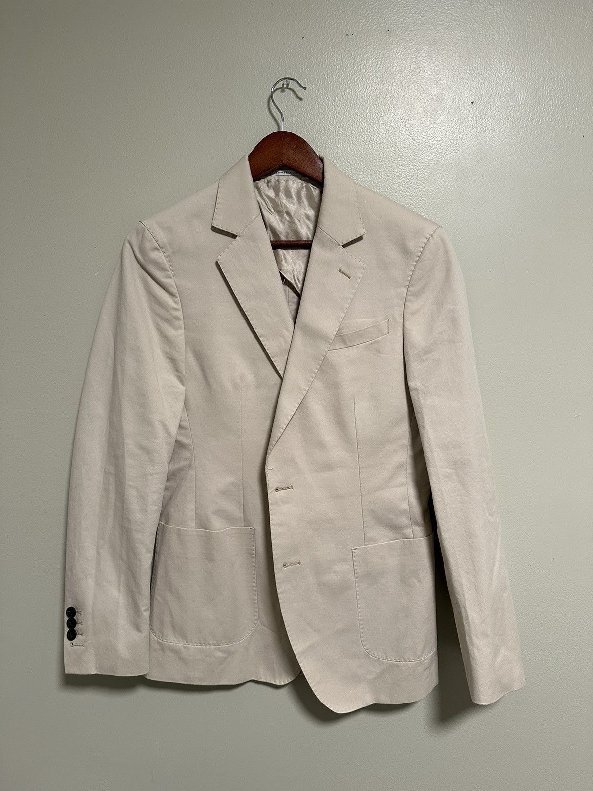 Reiss Reiss London Cotton Linen Notch Lapel Blazer Size 36R - 1 Thumbnail