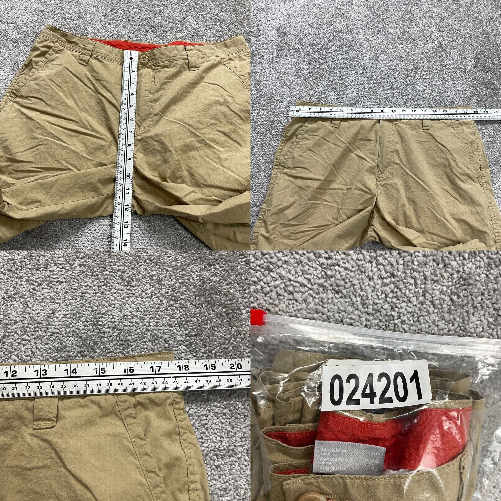 Vintage Columbia Men's Chino Shorts - Regular Fit, Size 34, Brown Cotton Flat Front Casual Outdoor 9" Inseam Size US 34 / EU 50 - 8 Thumbnail