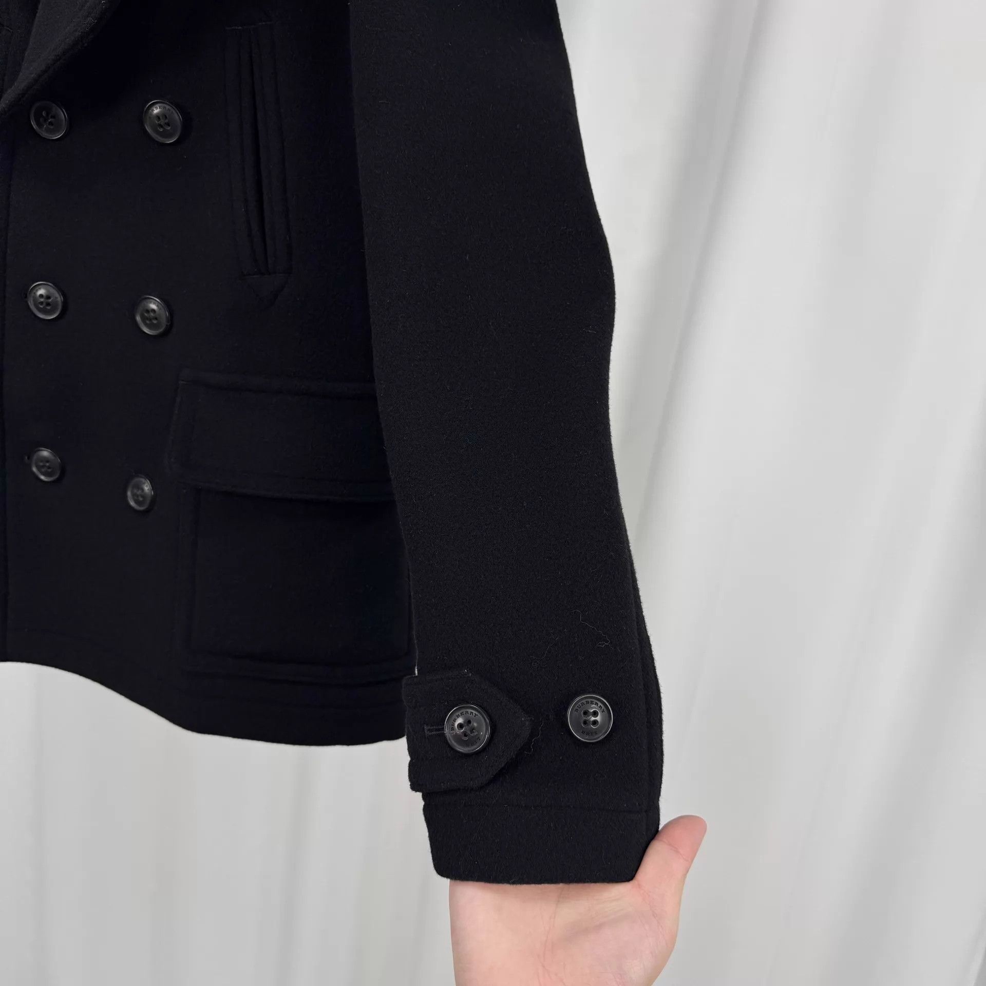 Burberry Burberry Black Double-Breasted Check Wool Coat XS 99 New Size US XS / EU 42 / 0 - 4 Thumbnail