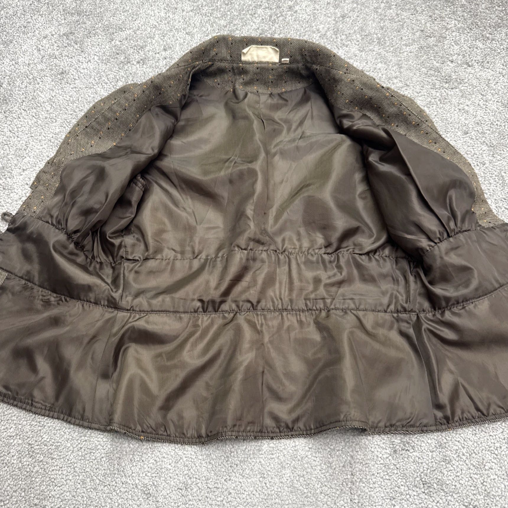 Vintage Jessa & Jonnie Puff Short Sleeve Jacket Womens Medium Brown Wool Blend Work Casual Breathable Button Size 32" / US 10 / IT 46 - 3 Thumbnail