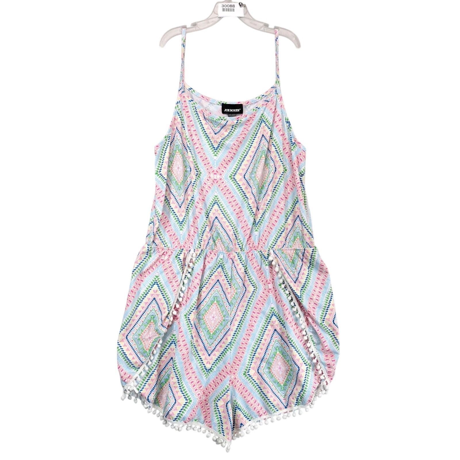 Joe Boxer Joe Boxer Tank Romper Women's XL Pom Pom Fringe Geometric Size 38" / US 16 / IT 52 - 1 Thumbnail