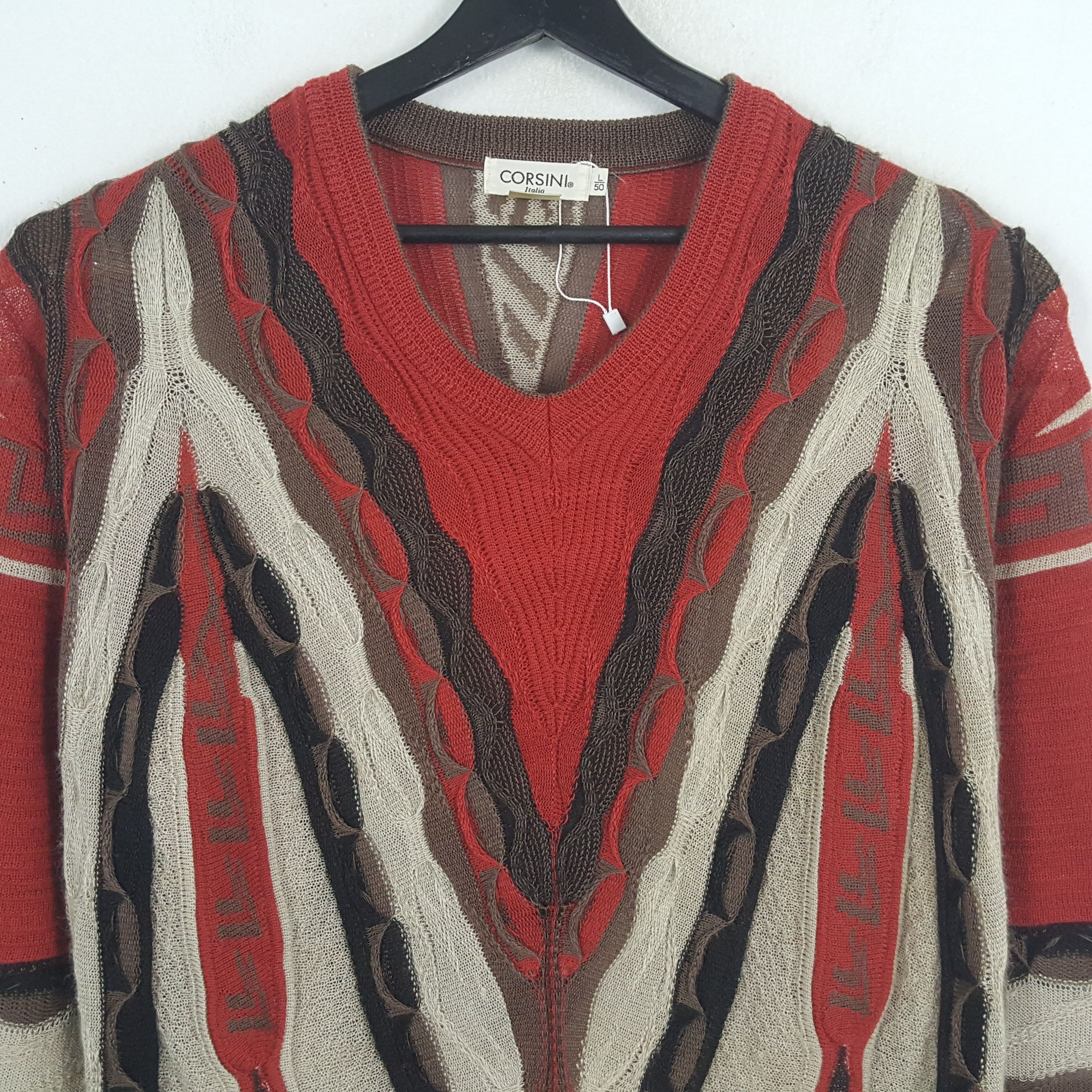 Coogi × Vintage CORSINI ITALIA Coogi Style Nice Design Sweatshirt Size US XL / EU 56 / 4 - 2 Thumbnail