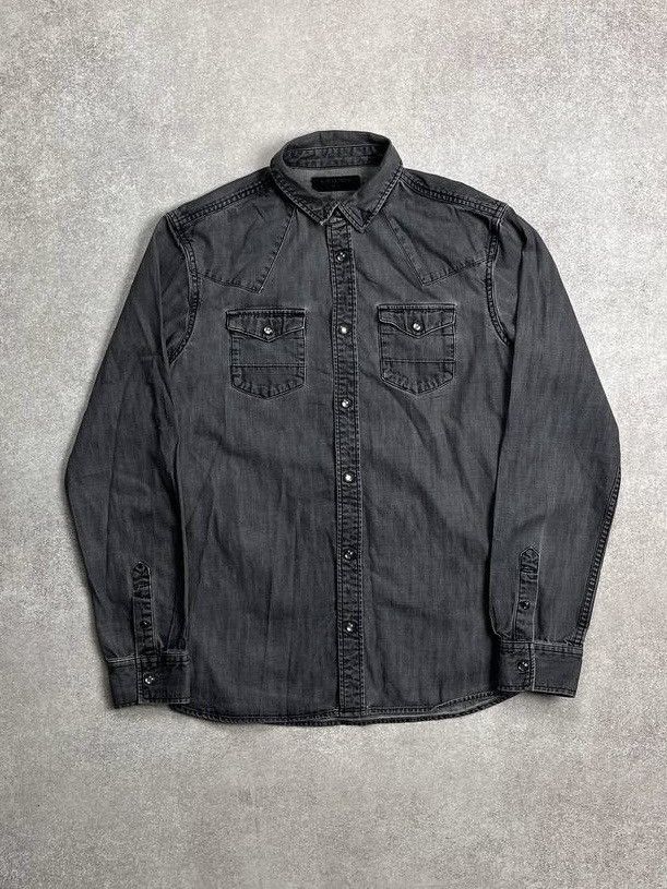 Allsaints Vintage Allsaints Denim Button-up Gray Shirt S Size US S / EU 44-46 / 1 - 1 Thumbnail
