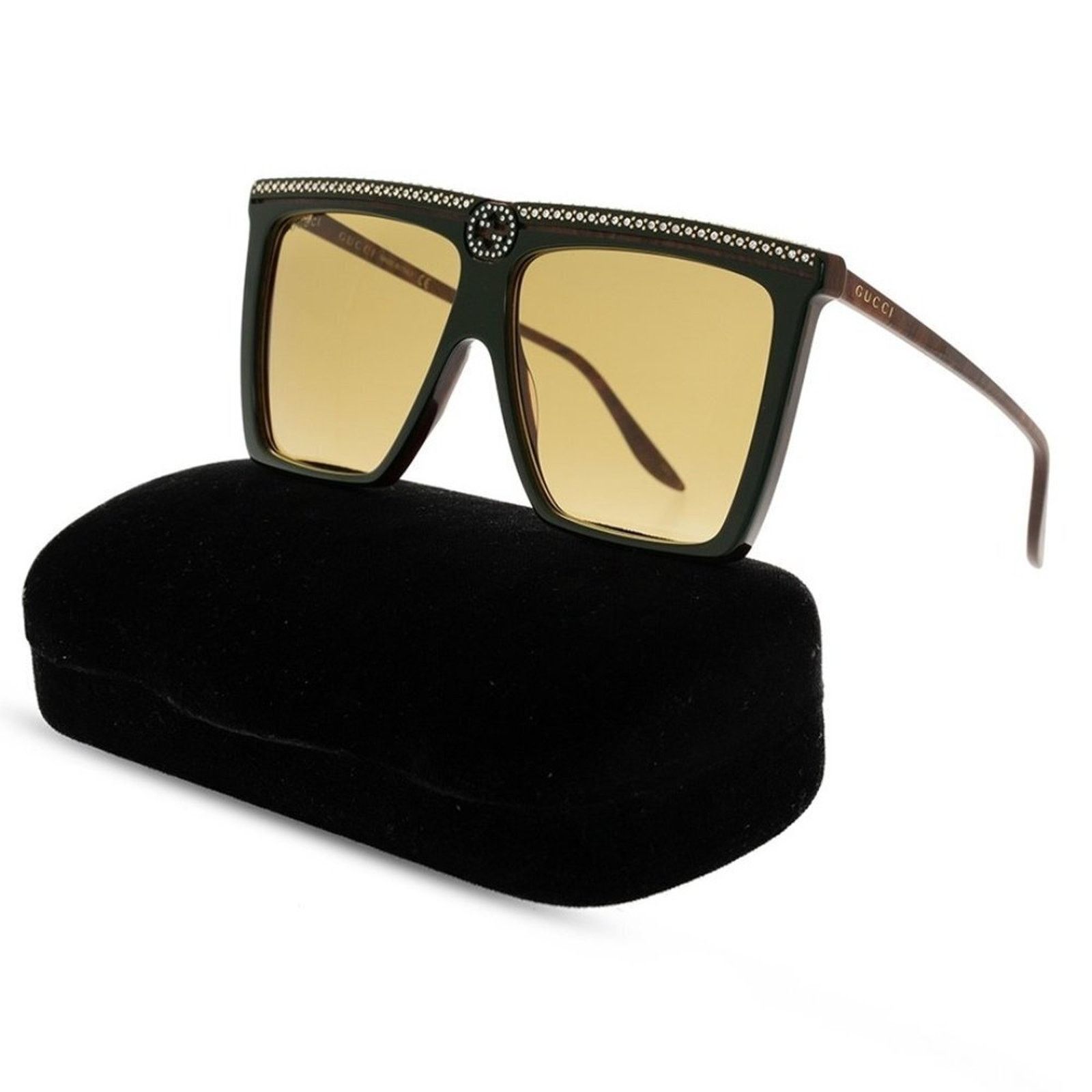 Gucci NWT GUCCI GG0733S-005 Crystal Embellished(GG0733S-005-62) Size ONE SIZE - 4 Thumbnail