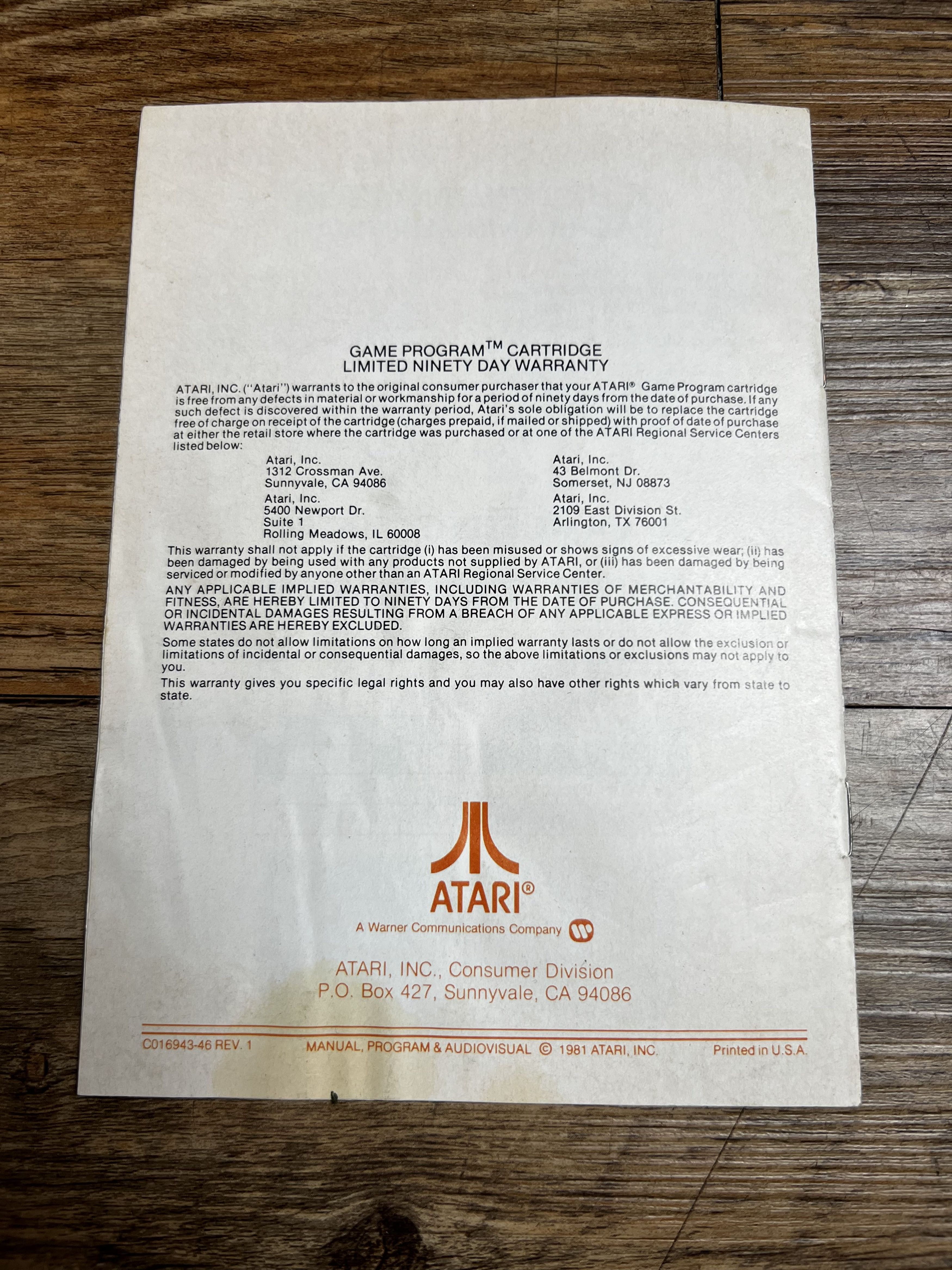 Vintage Vintage 1981 Pac-Man Atari Video Game Program Instructions Size ONE SIZE - 4 Thumbnail