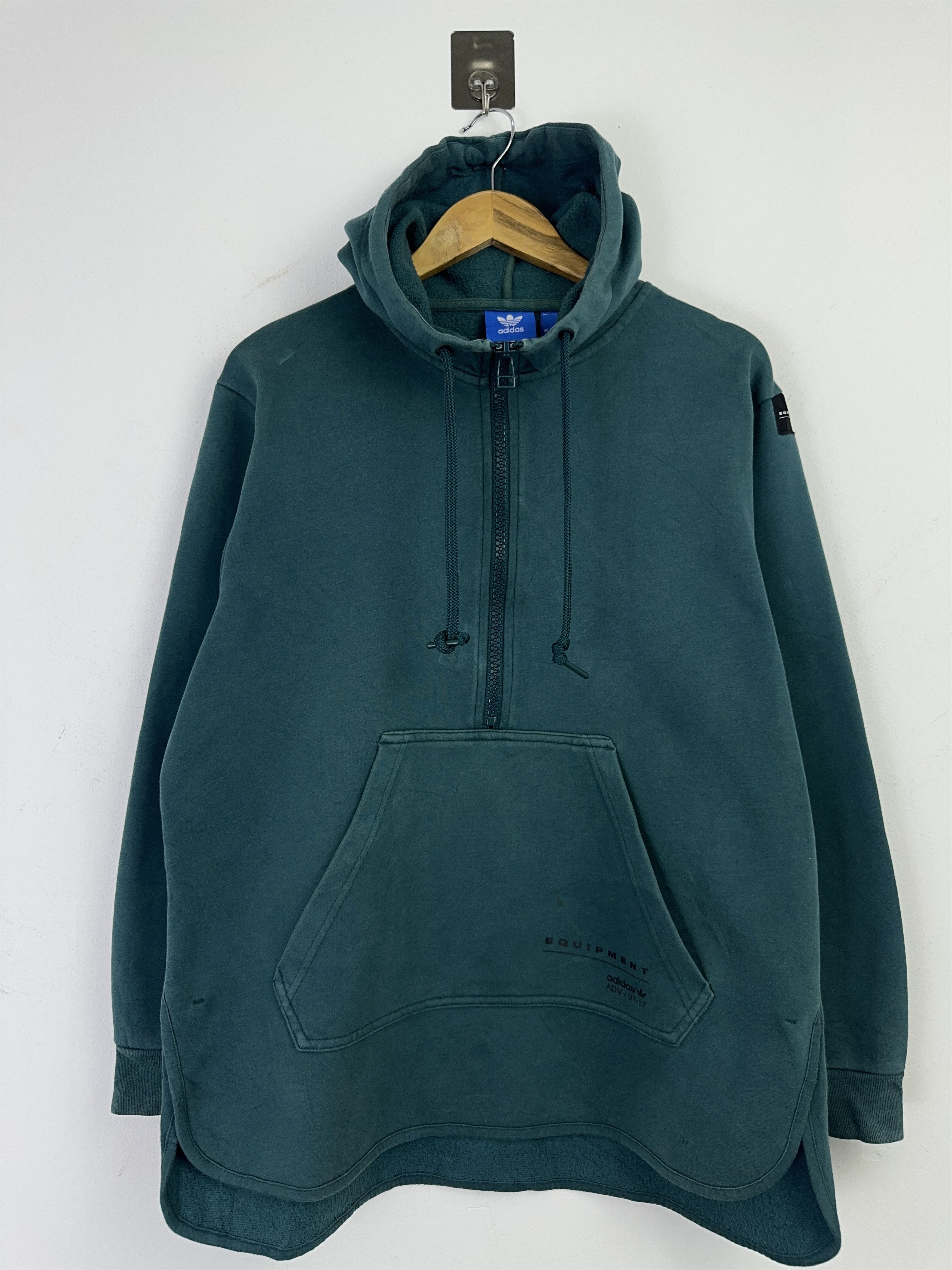 Adidas Adidas EQT Scallop Half-Zip Teal Hoodie Size L BP0012 Size US L / EU 52-54 / 3 - 1 Thumbnail