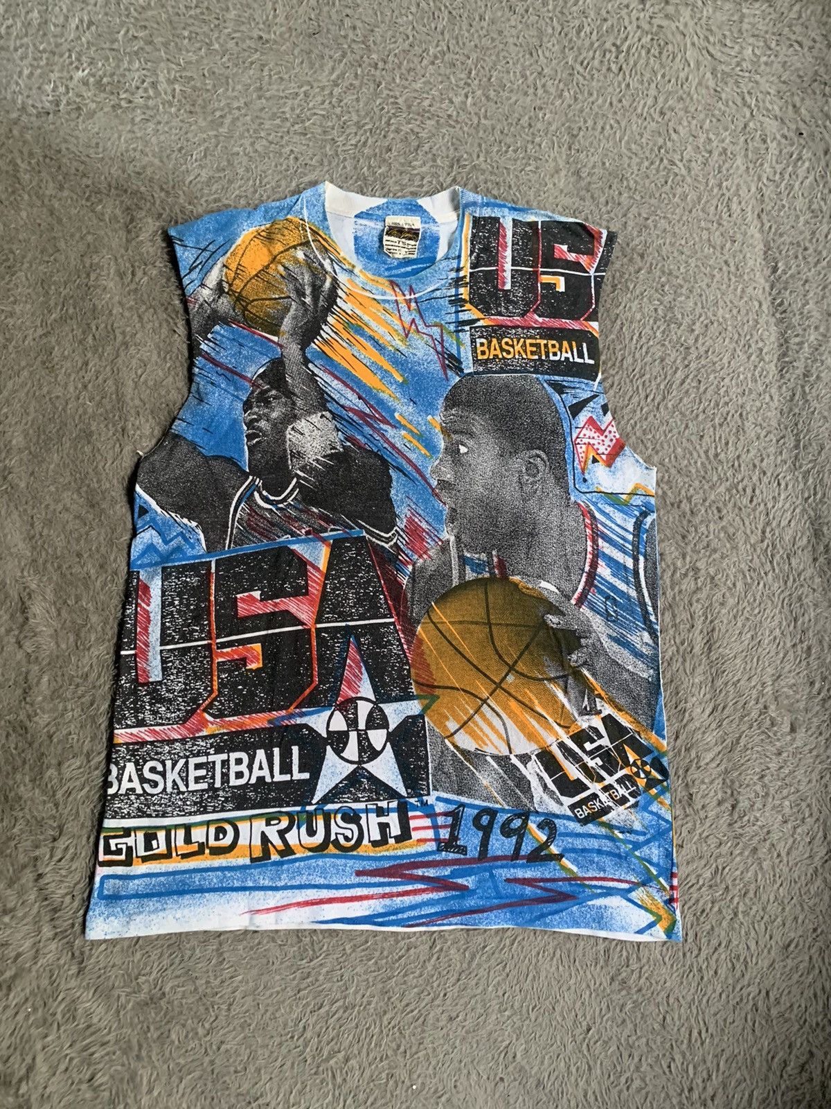 Vintage Vintage 90s Magic Johnson Dream Team Usa Michael Jordan AOP Size US XL / EU 56 / 4 - 1 Thumbnail