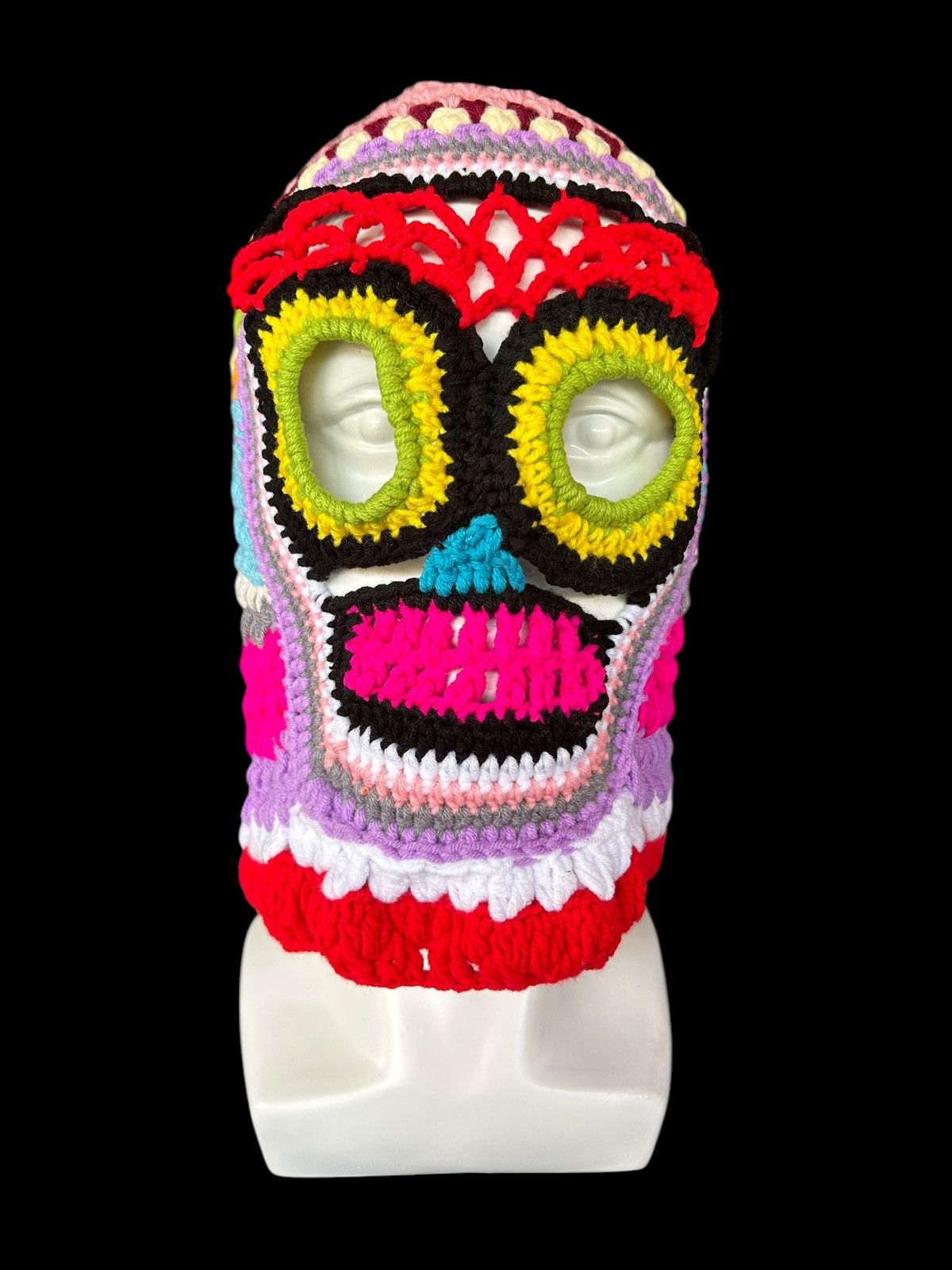 Japanese Brand × Kapital × Vintage Very Rare Crochet Knitted Handmade Balaclava Masked ☠️☠️ Size ONE SIZE - 2 Thumbnail