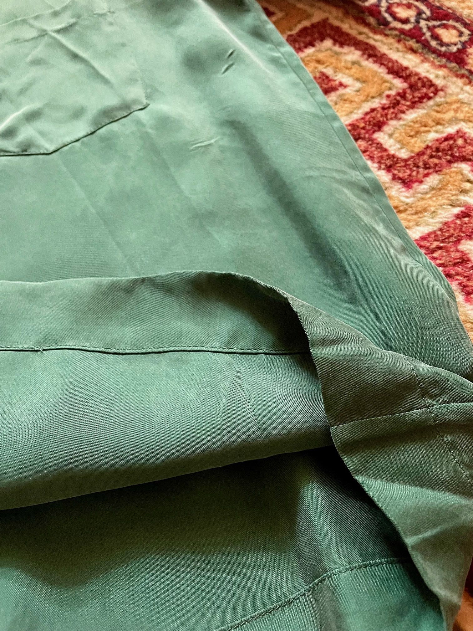 Rochambeau Cupro Silky Camper Collar Emerald Green Shirt Size US L / EU 52-54 / 3 - 8 Thumbnail