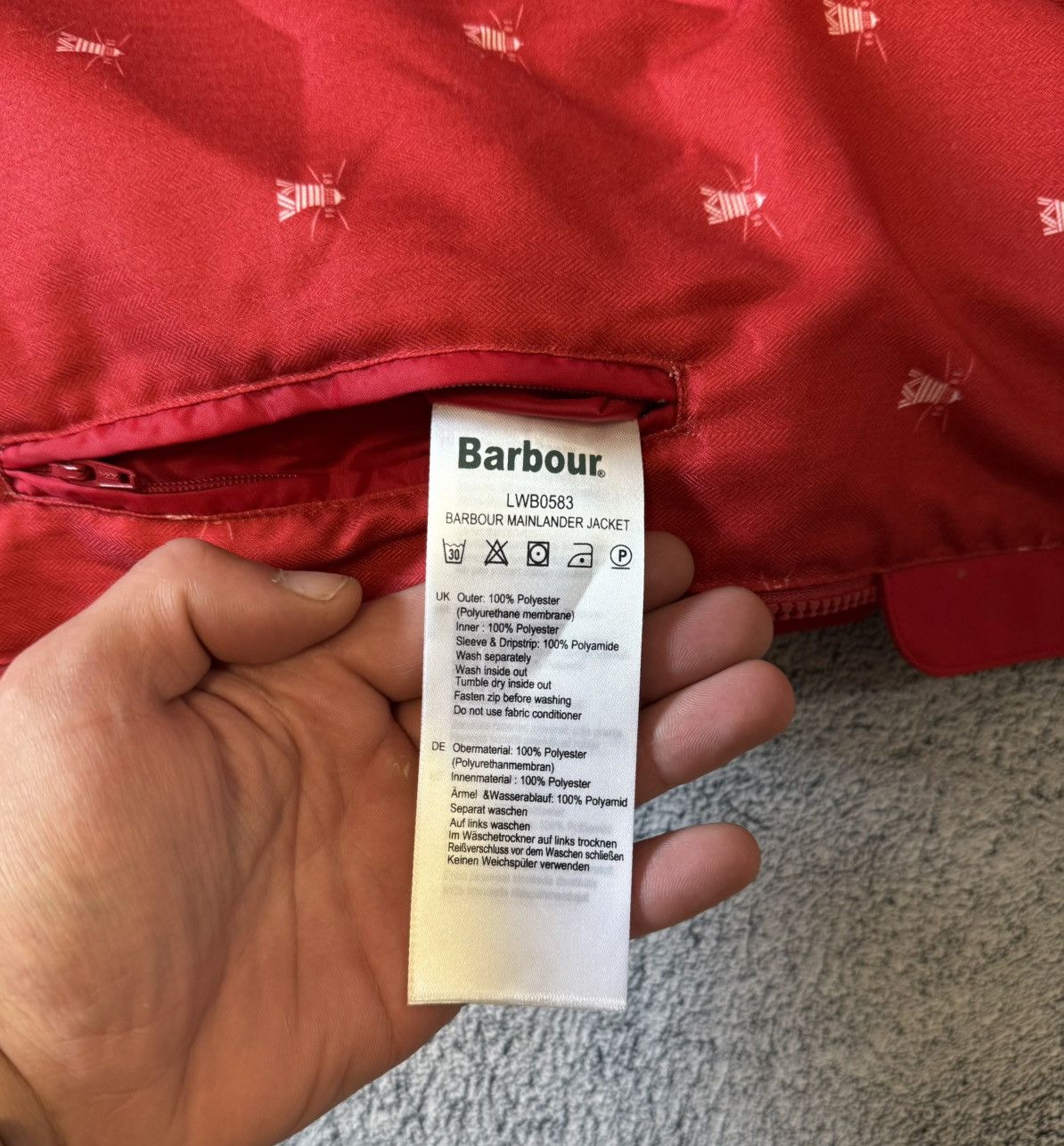 Barbour Barbour Women Parka Waterproof Mainlander Jacket Red Hooded Size XL / US 12-14 / IT 48-50 - 7 Thumbnail