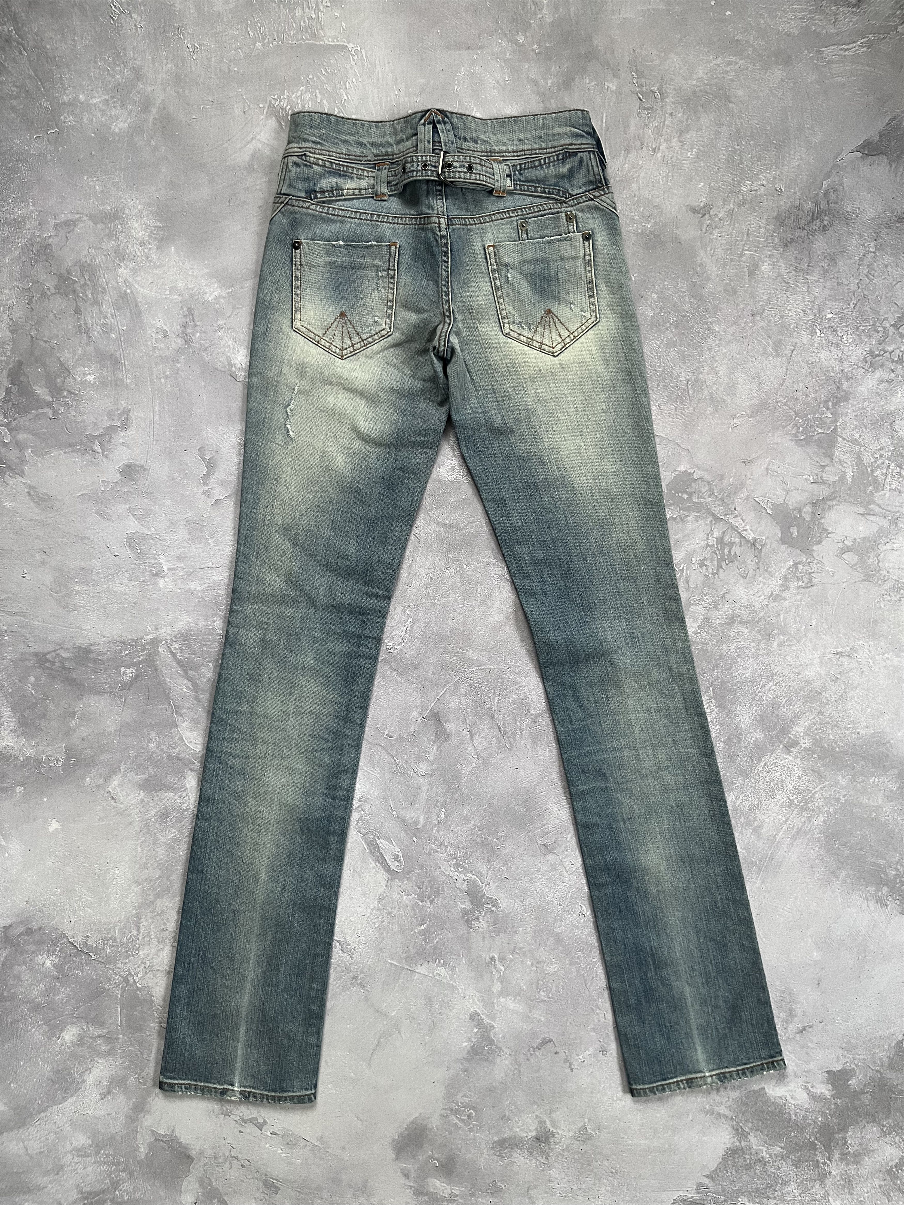 John Galliano John Galliano Buckle Back Jeans Y2K Bootcut Light Wash Size 24" / US 00 / IT 34 - 1 Thumbnail