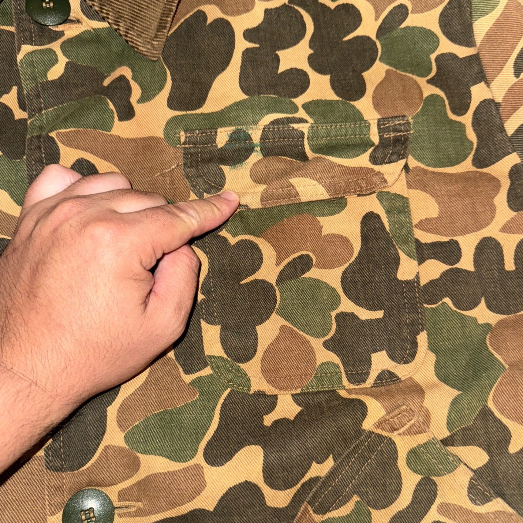 Sears VINTAGE Sears Workwear Camo Jacket XL 26X29 Green Duck Camo Camouflage Cotton Flannel Lined Men Regular XL Green - Note: ensure no extra formatting Size US XL / EU 56 / 4 - 4 Thumbnail