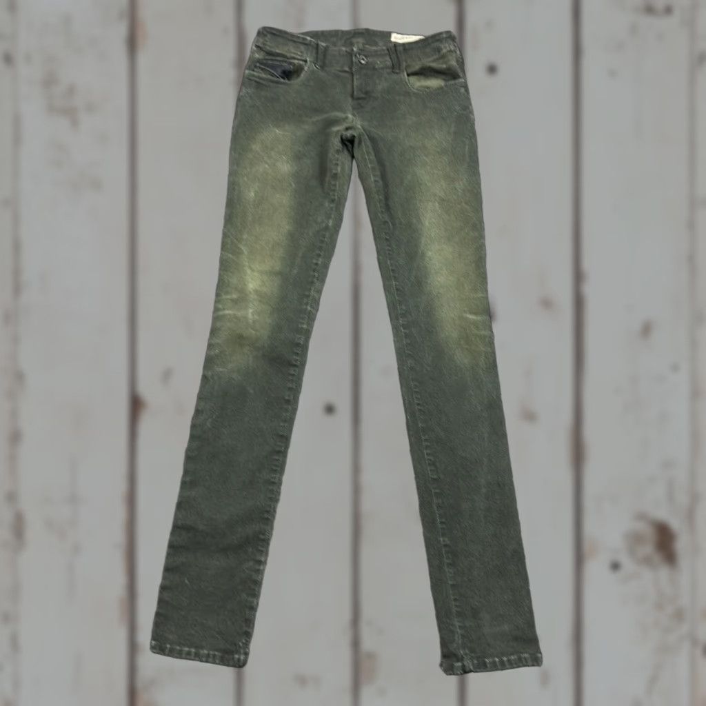Diesel Diesel Jeans Womens Green Corduroy Skinny Slim Fit Grupee Stretch Italy 27x35 Size 27" / US 4 / IT 40 - 1 Thumbnail