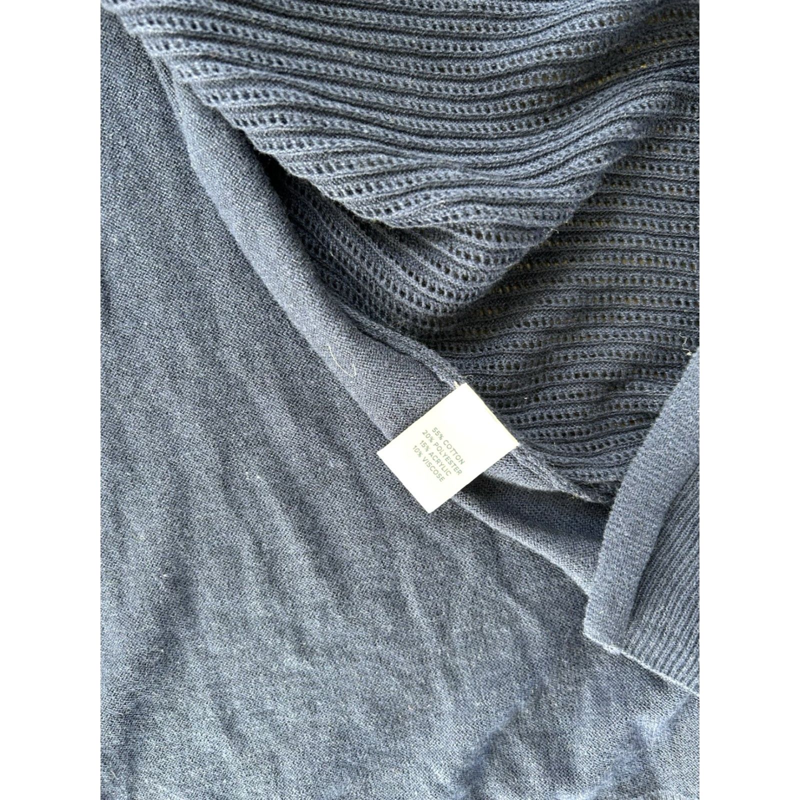 Vintage Allison Joy Cardigan Sweater Blue Open Front Cotton Blend Women's Small Cardigan Womens Small Blue Cotton Blend Open Front Sweater Size S / US 4 / IT 40 - 5 Thumbnail