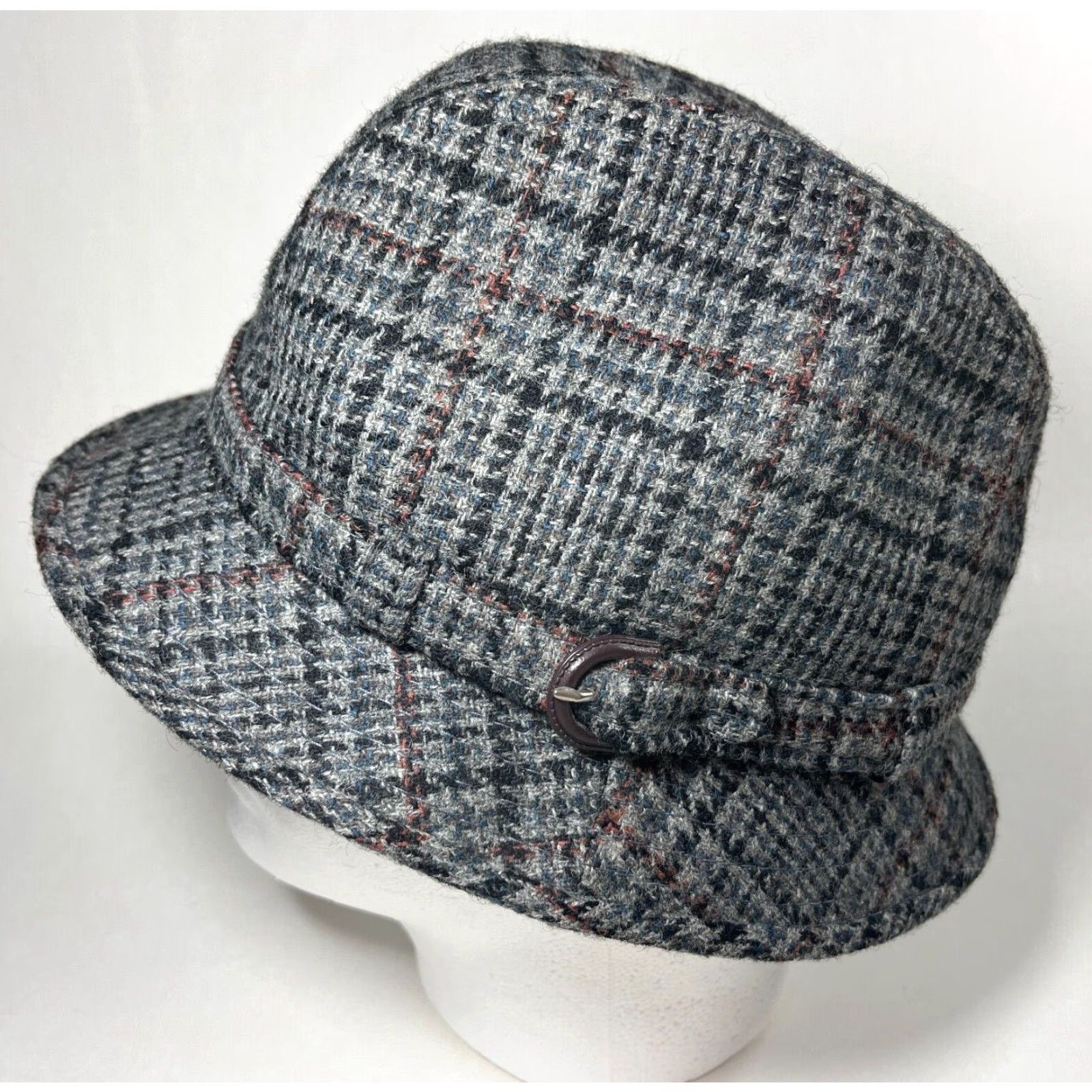 Vintage VINTAGE The Edinburgh Woollen Mill Men'S Wool Fedora Hat Plaid Made in UK Sz Medium Size ONE SIZE - 5 Thumbnail