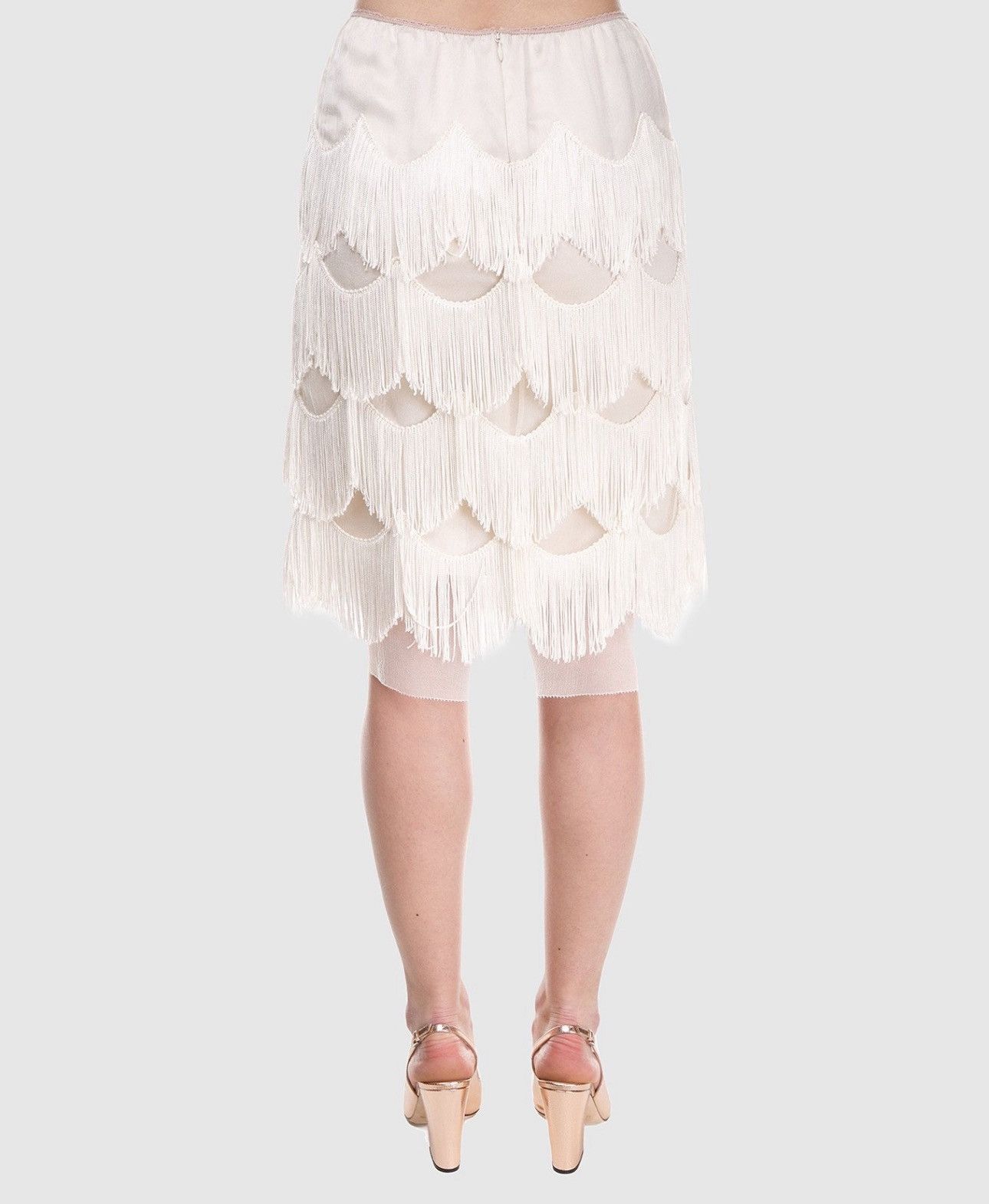 Marc Jacobs Last Marc Jacobs Beige Lace Fringe-Trim Skirt Size 25" / US 0 / IT 36 - 3 Thumbnail