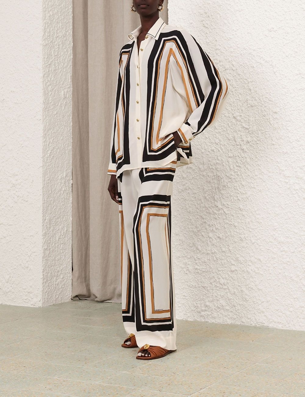 Zimmermann oc11z1025 Oversized Shirt in Multicolor Size L / US 10 / IT 46 - 3 Thumbnail