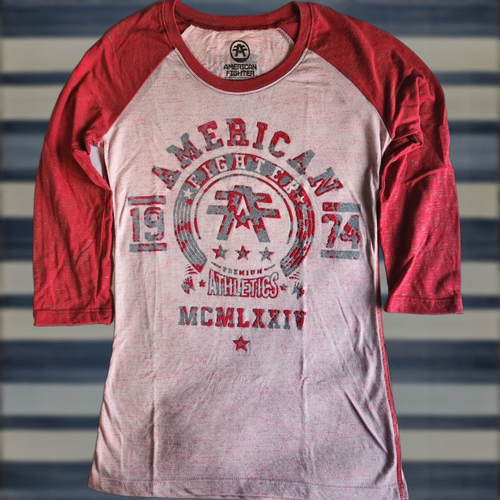 Vintage American Fighter Affliction Dalton Artisan XS Grey Pink Raglan Graphic T-Shirt Woman's MMA Gymwear Athletic Biker Tee Regular Size XS / US 0-2 / IT 36-38 - 1 Thumbnail