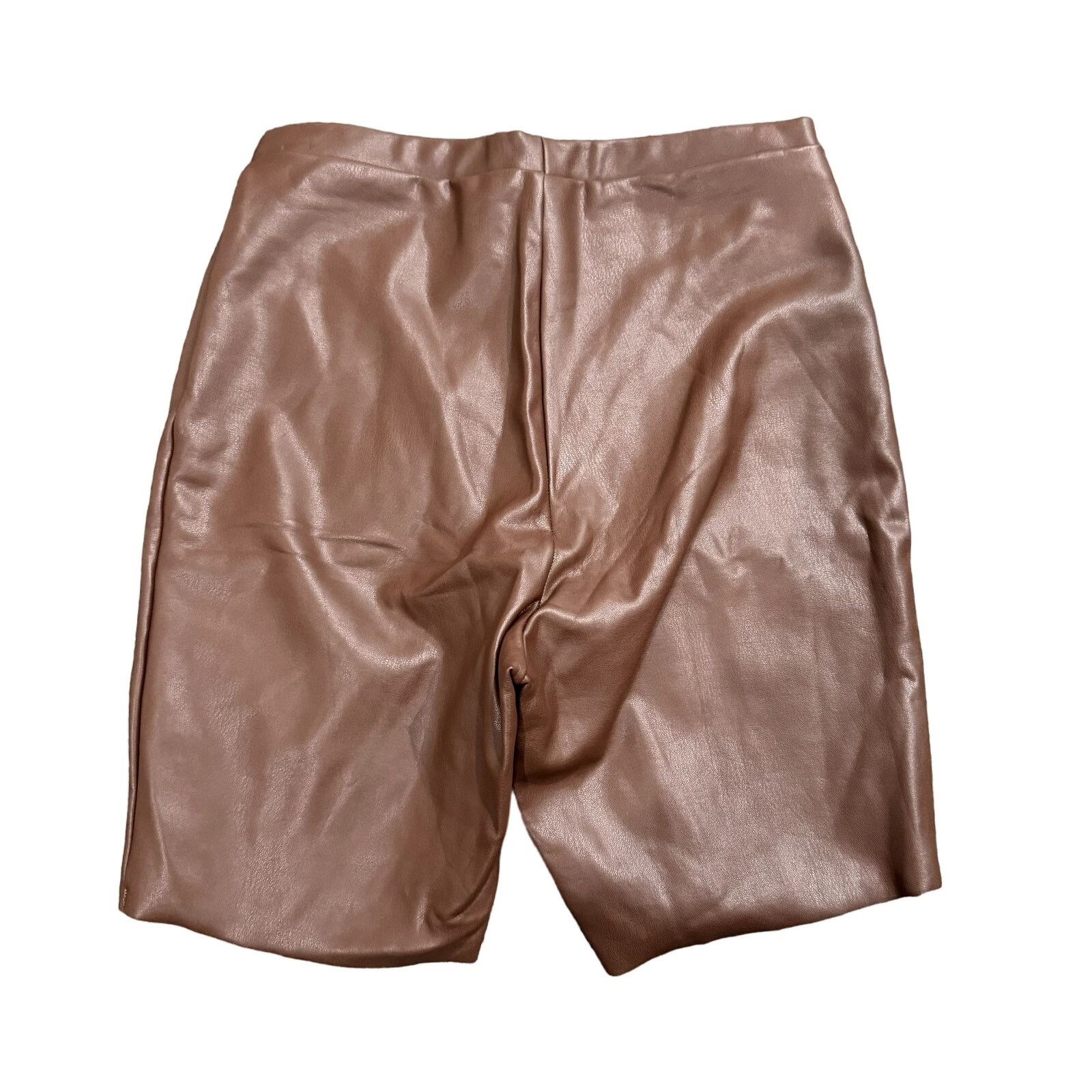 SKIMS Skims Faux Leather Biker Shorts in Cocoa Brown, Size S Size 26" / US 2 / IT 38 - 4 Thumbnail