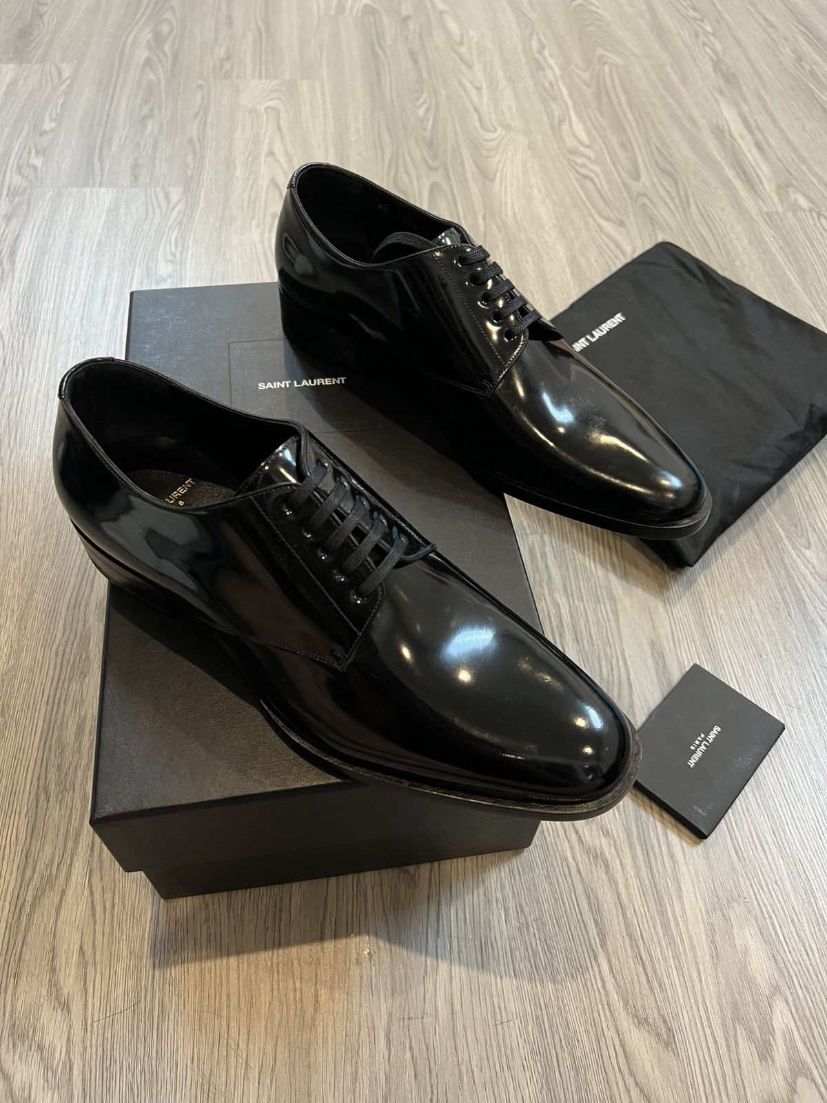 Saint Laurent Paris Saint Laurent Derby Shoes - Patent Leather Size US 9 / EU 42 - 2 Thumbnail