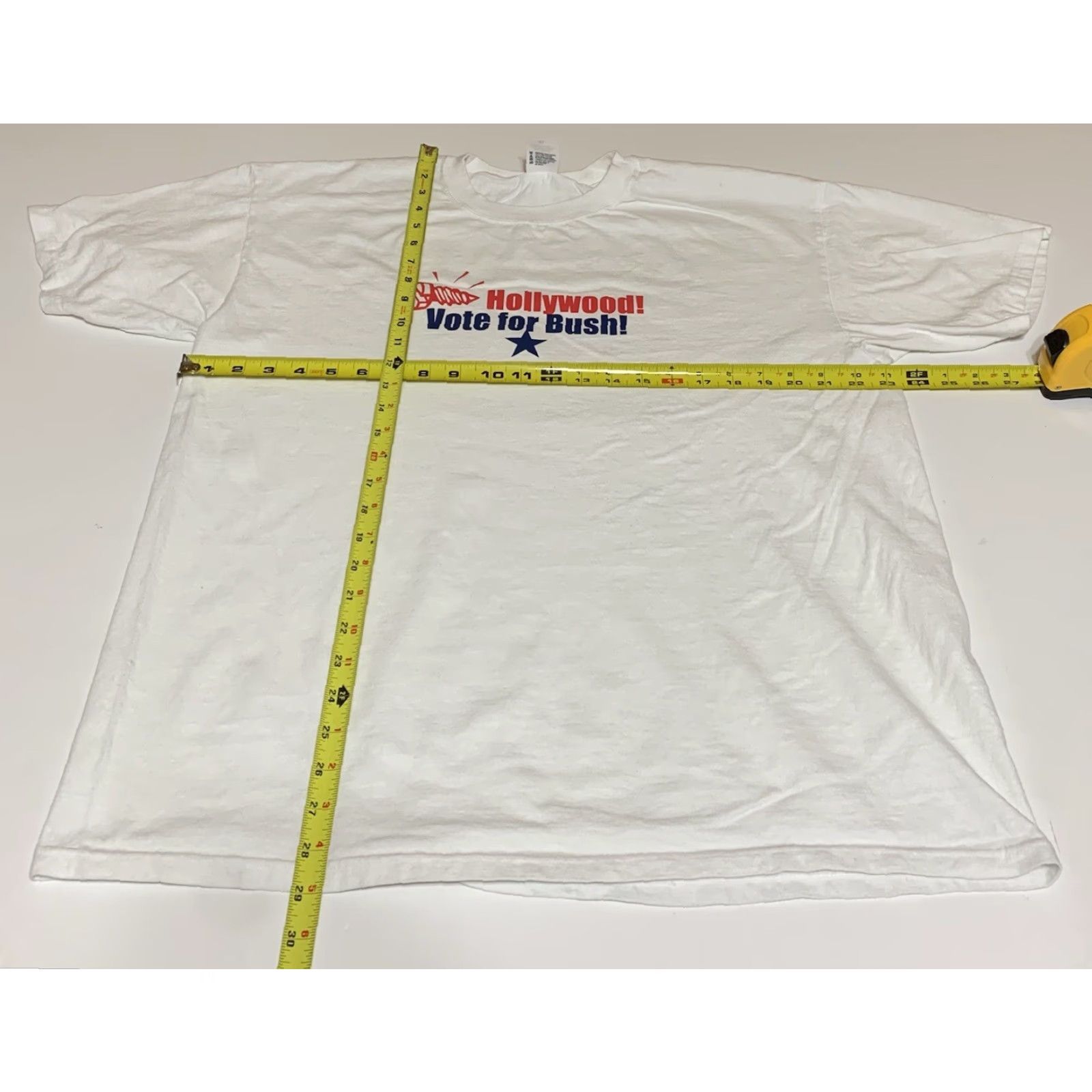 Anvil Screw Hollywood Vote For Bush White T Shirt XL George W Anvil Men Regular Crew Neck Short Sleeve Cotton T-Shirt White 90s Presidential Theme Mens Size US XL / EU 56 / 4 - 4 Thumbnail