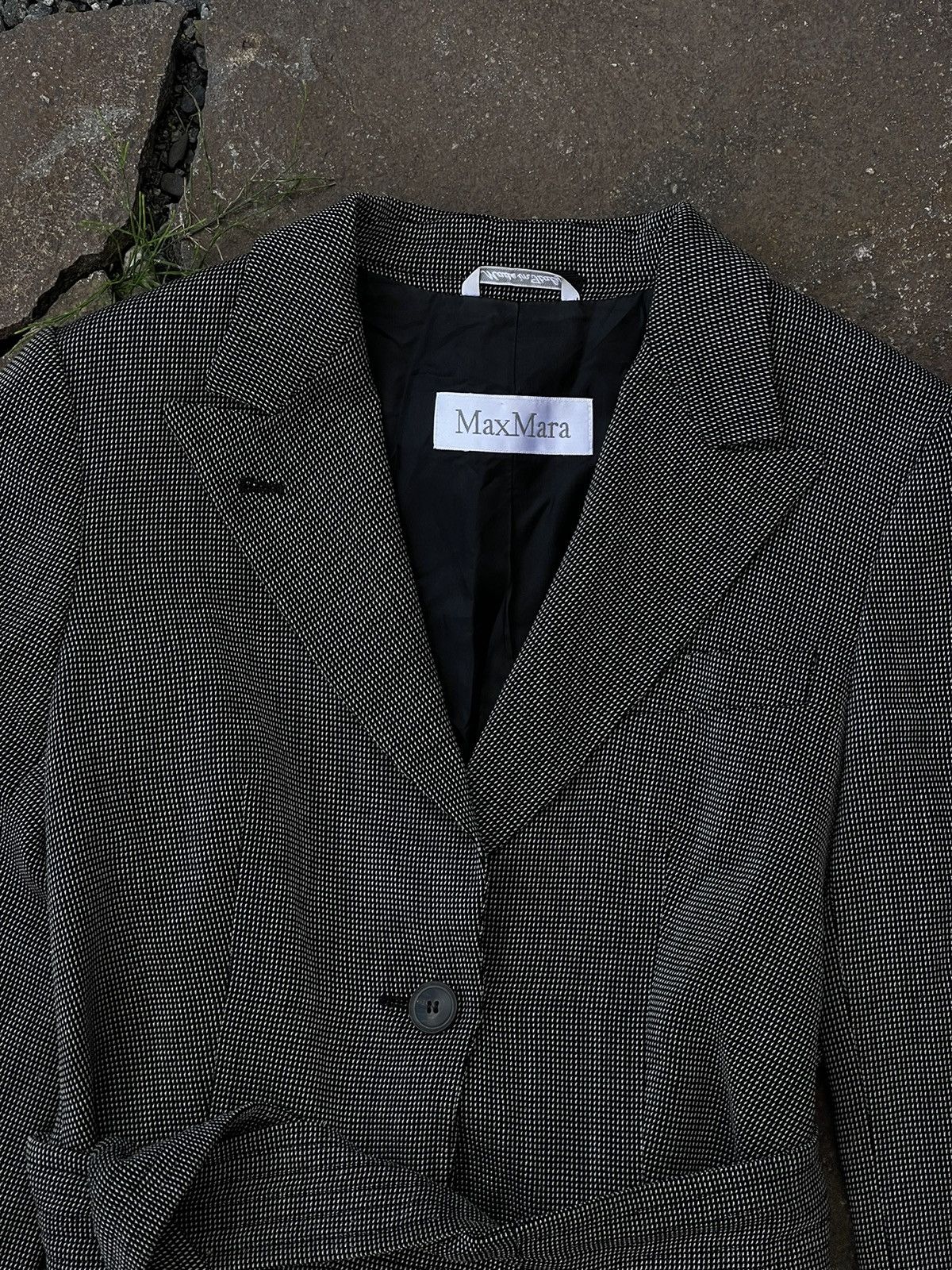 Max Mara Max Mara wool belt grey blazer Size M / US 6-8 / IT 42-44 - 4 Thumbnail