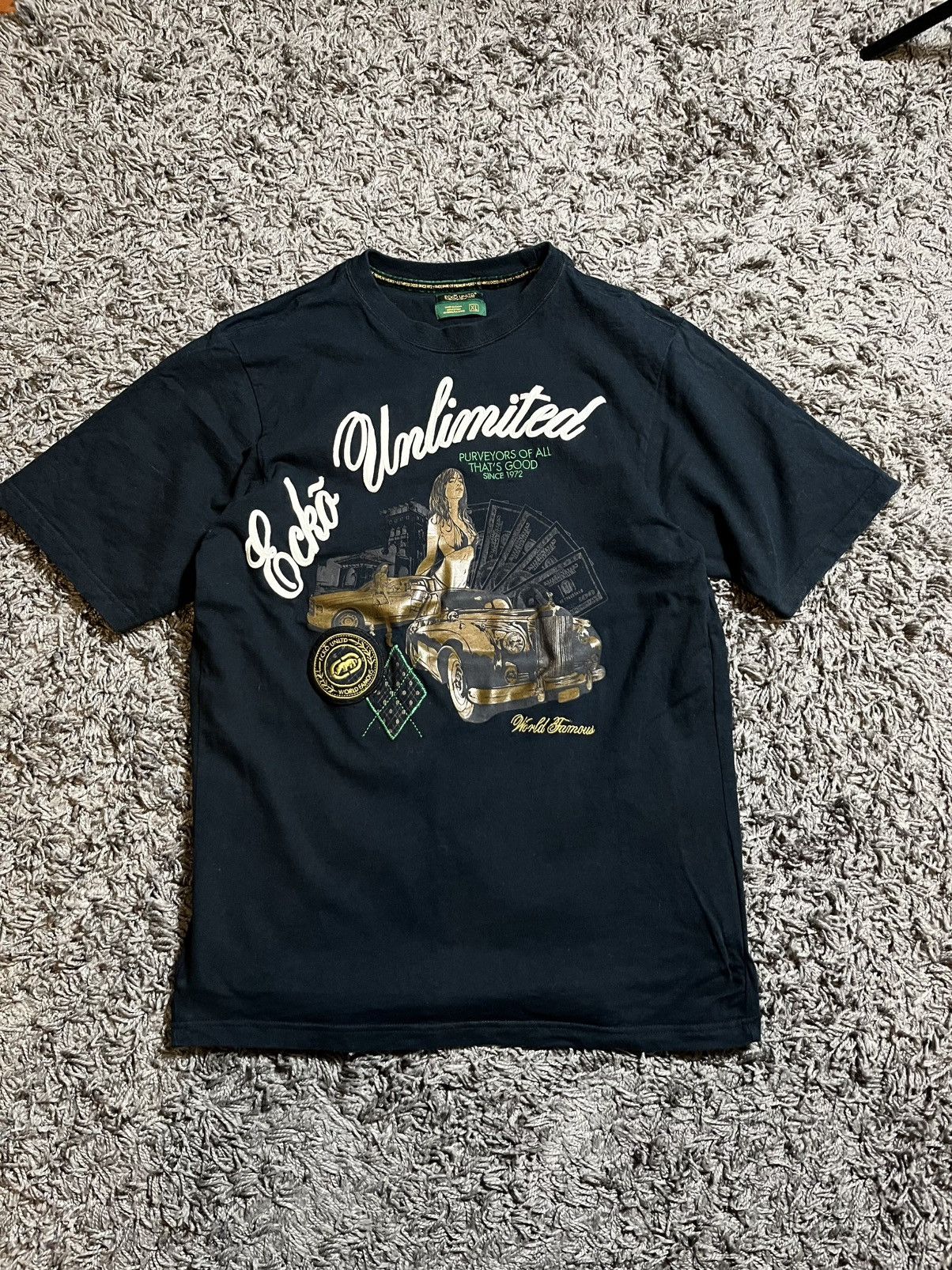Ecko Unltd. ECKO UNLTD WORLD FAMOUS MONEY RAP T-SHIRT Y2K Size US XL / EU 56 / 4 - 1 Thumbnail