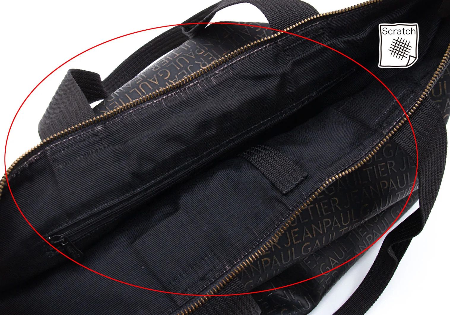 Jean Paul Gaultier Typography Embossed Tote Bag in Black/Bronze Size ONE SIZE - 13 Thumbnail
