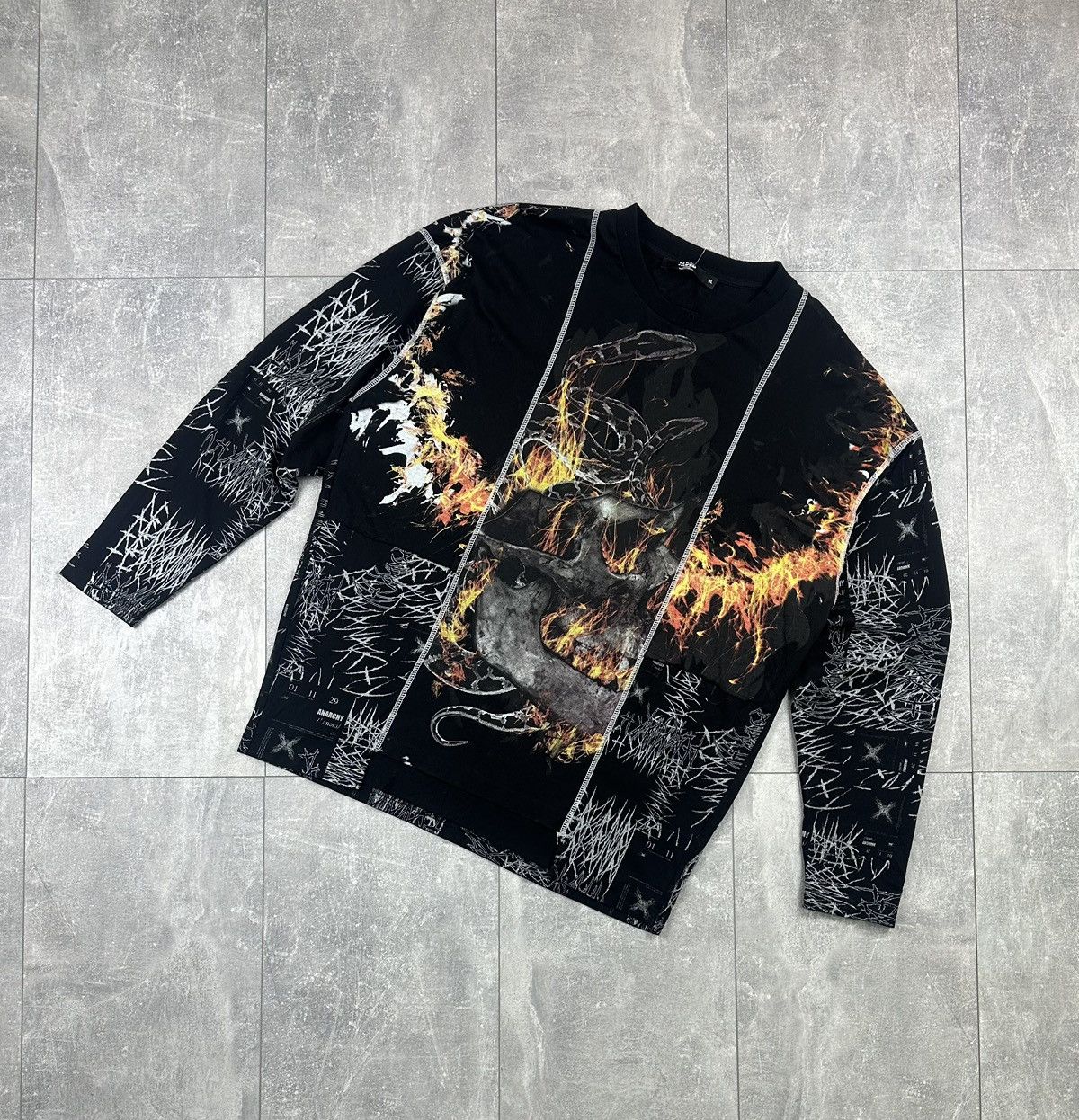 Jaded London Jaded London Overprint Logo Anarchy Long-Sleeve Size US XL / EU 56 / 4 - 2 Thumbnail
