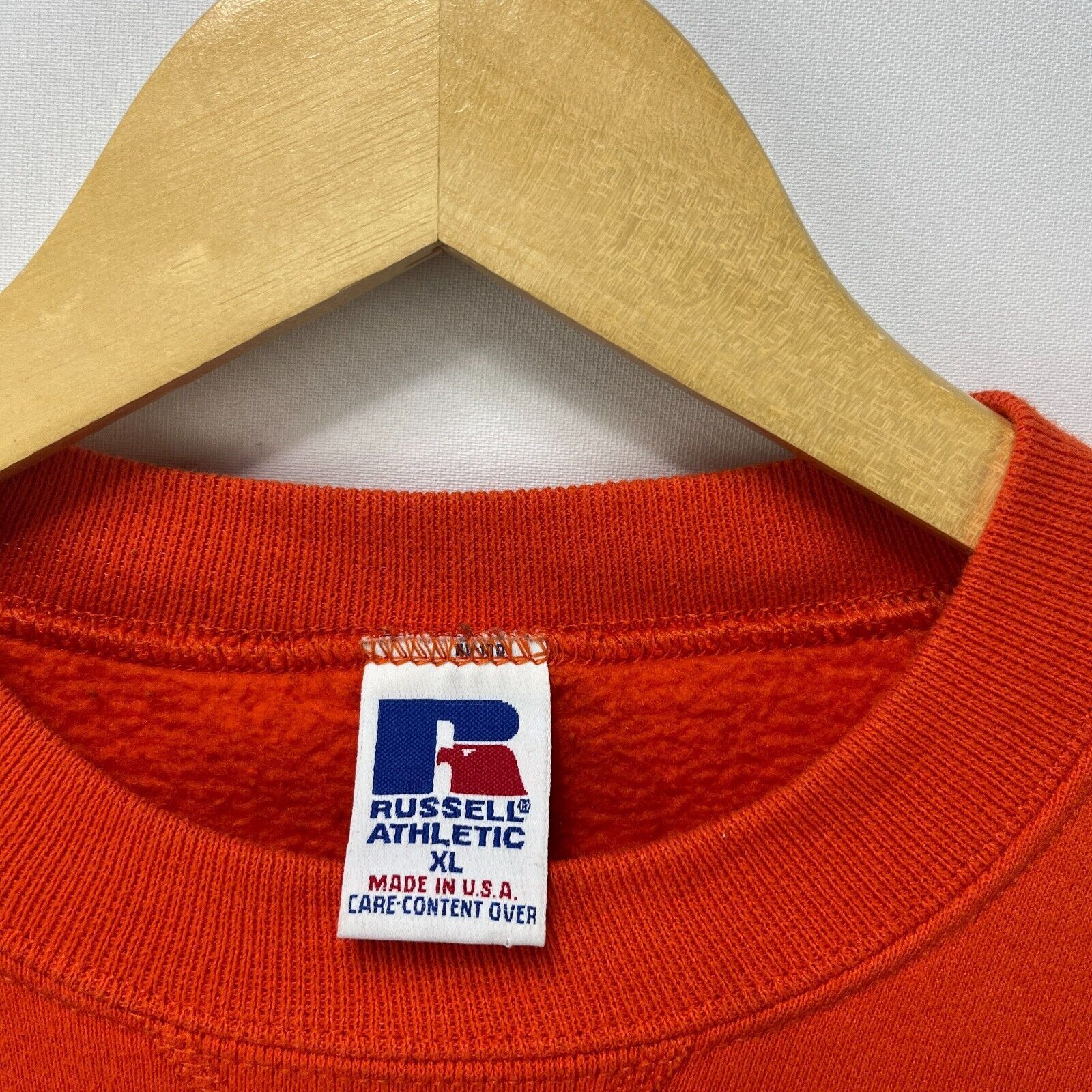 Russell Athletic × Vintage Vintage '90s Russell Athletic Orange Blank XL Made in USA Size US XL / EU 56 / 4 - 5 Thumbnail