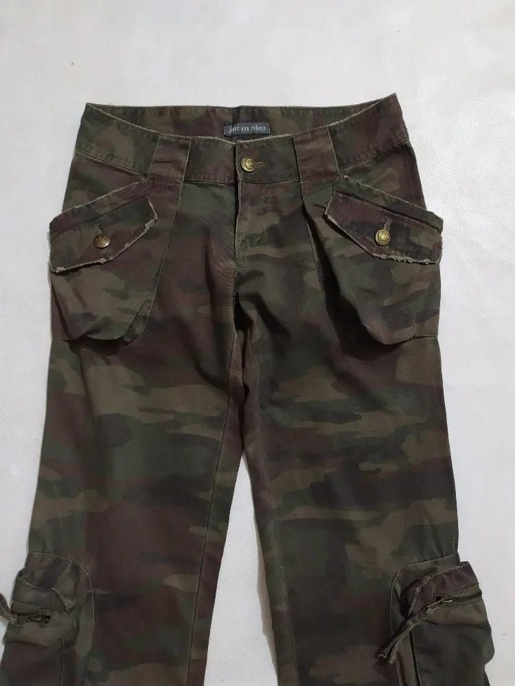 Japanese Brand Jouer Aux Echees Cargo Tactical Camo Pants Low rise Size US 28 / EU 44 - 2 Thumbnail