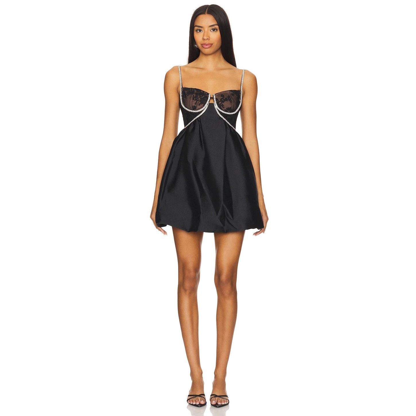 Self-Portrait Self Portrait Black Taffeta Diamante Mini Dress sz US4 UK8 Size S / US 4 / IT 40 - 19 Thumbnail