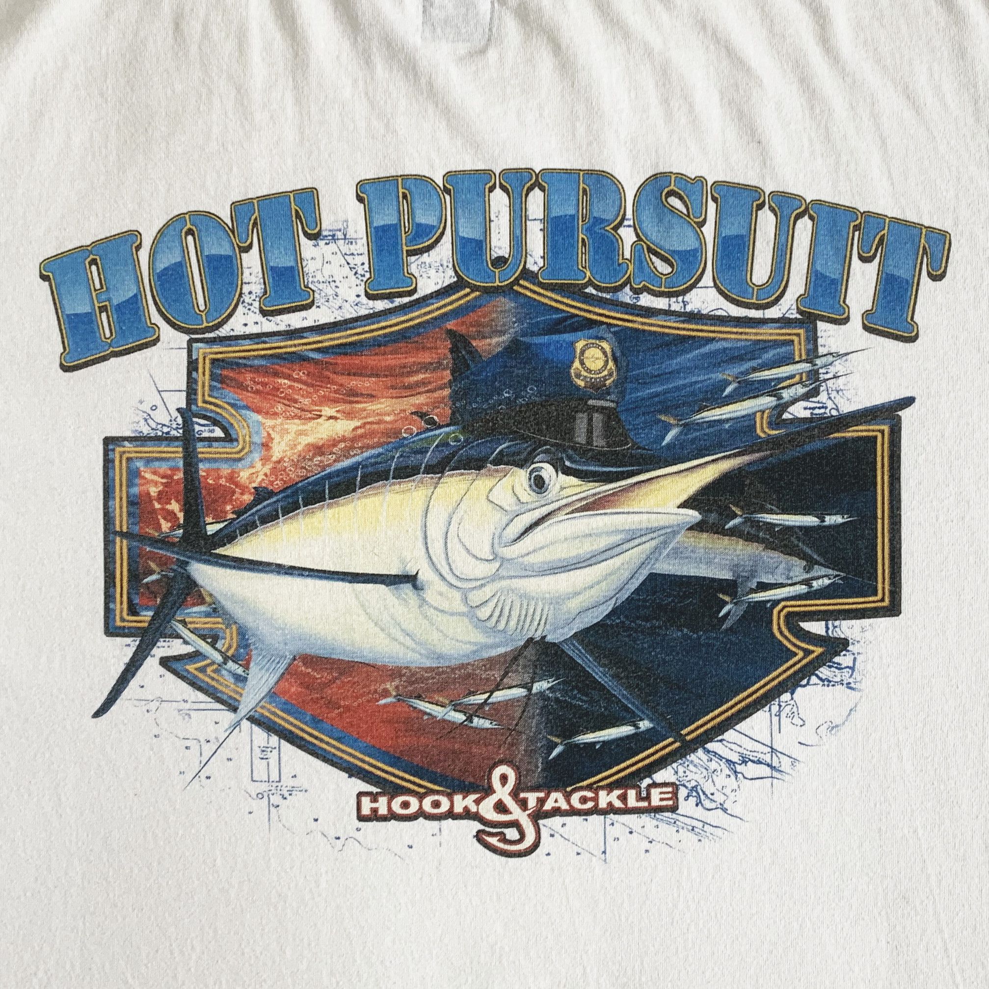 Other 90s HOT PURSUIT t shirt Hook & Tackle Marlin Fishing Tee Size US XXL / EU 58 / 5 - 4 Thumbnail