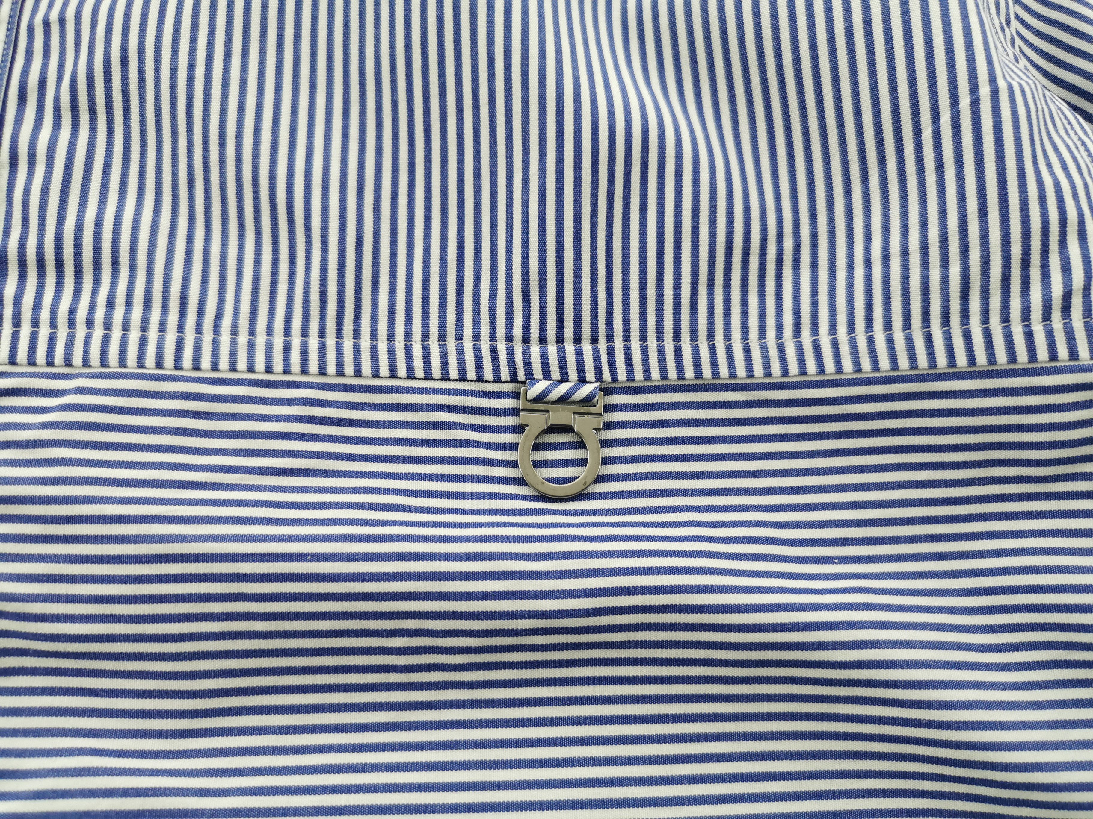 Salvatore Ferragamo Vintage 90's Salvatore Ferragamo Stripe Buttonups Size US L / EU 52-54 / 3 - 4 Thumbnail