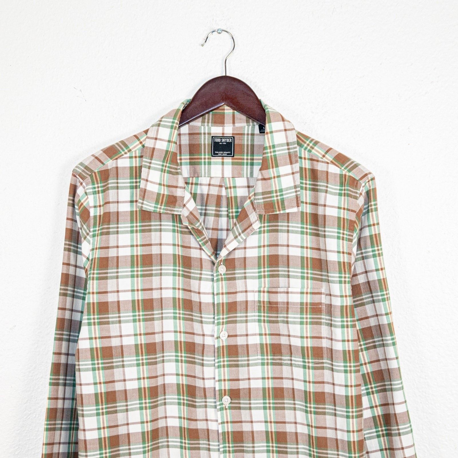 Todd Snyder Todd Snyder Men's Large Camp Collar Flannel Shirt Plaid Size US L / EU 52-54 / 3 - 2 Thumbnail