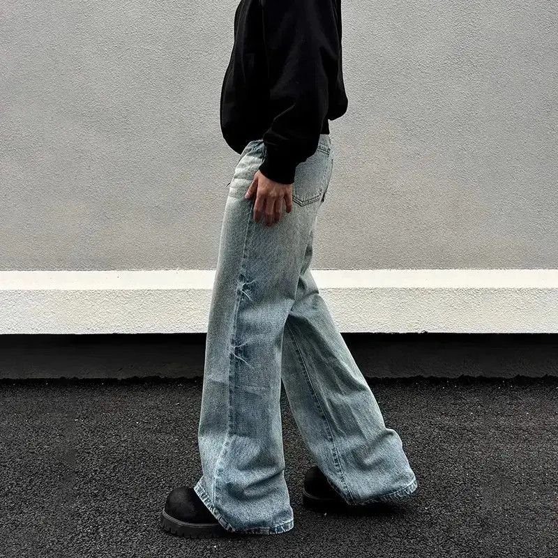 Japanese Brand Retro loose straight leg micro flared jeans Size US 32 / EU 48 - 3 Thumbnail