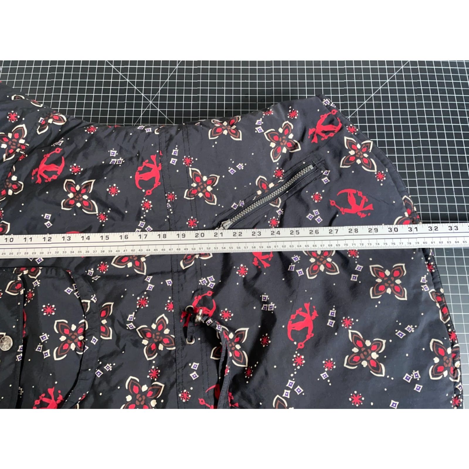 Vintage L.L. Bean Jacket Women's Large Black 1/4 Zip Hooded Anorak Geometric Nylon Size L / US 10 / IT 46 - 6 Thumbnail