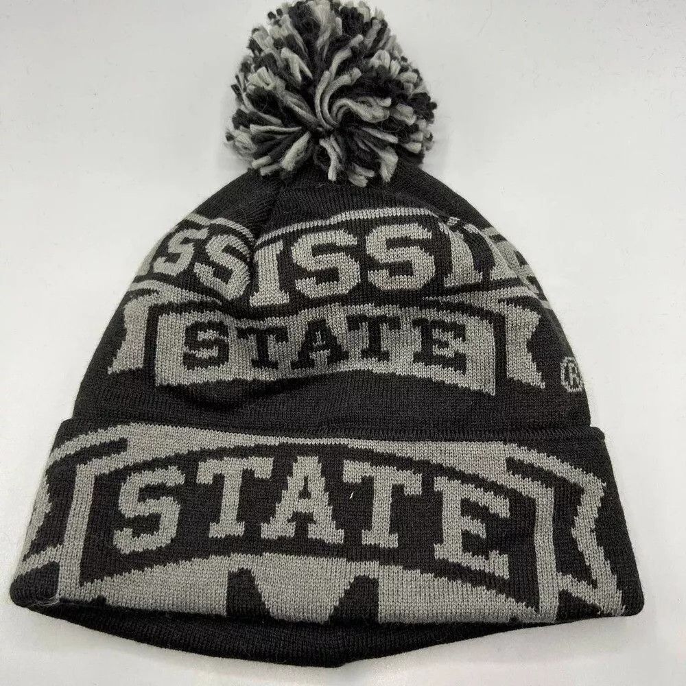 Adidas Mississippi State Bulldogs Hat Men Cuffed Beanie Pom Pom Cap Size ONE SIZE - 1 Thumbnail