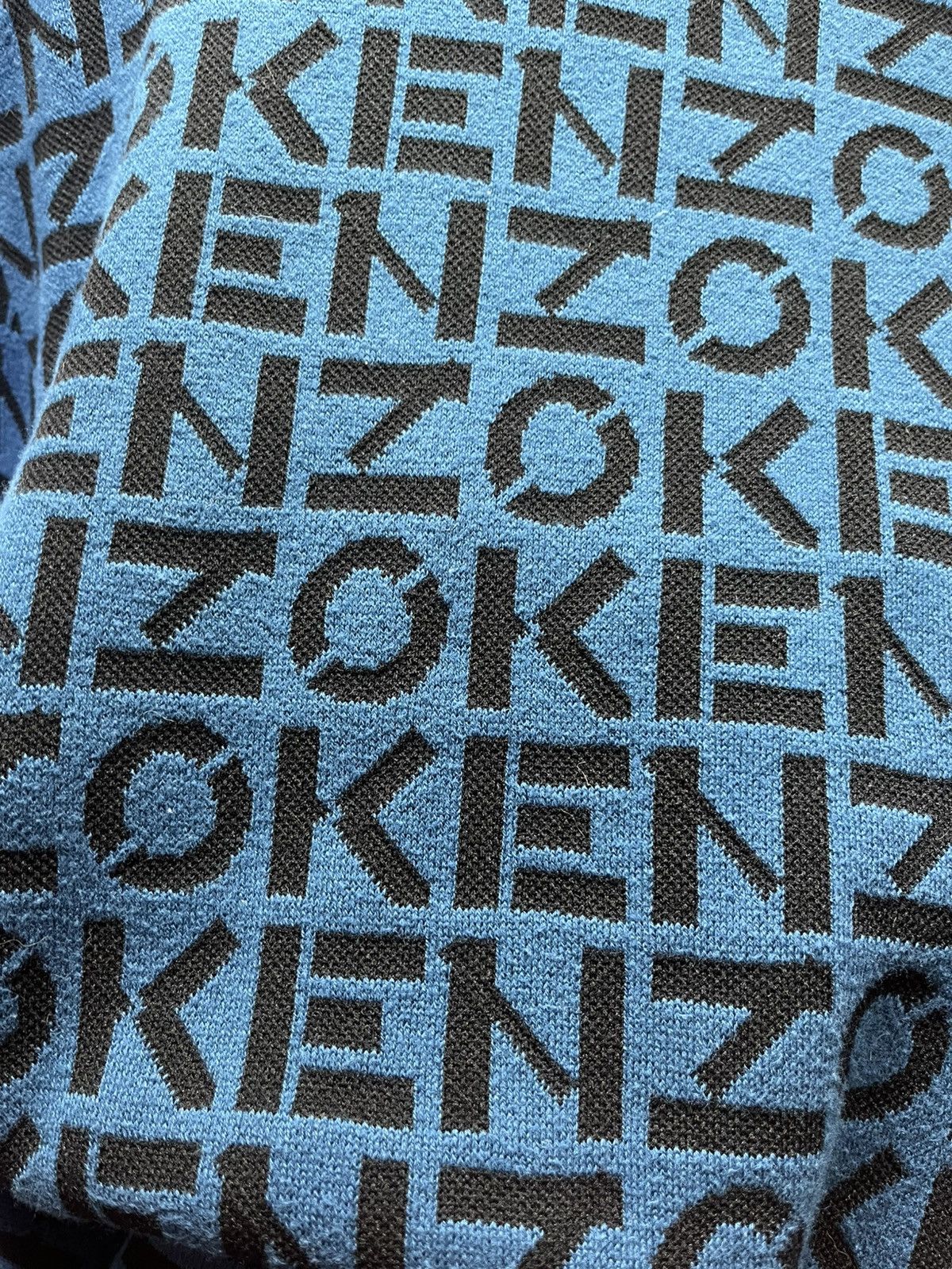 Kenzo KENZO Monogram sweater in blue Size US XL / EU 56 / 4 - 7 Thumbnail