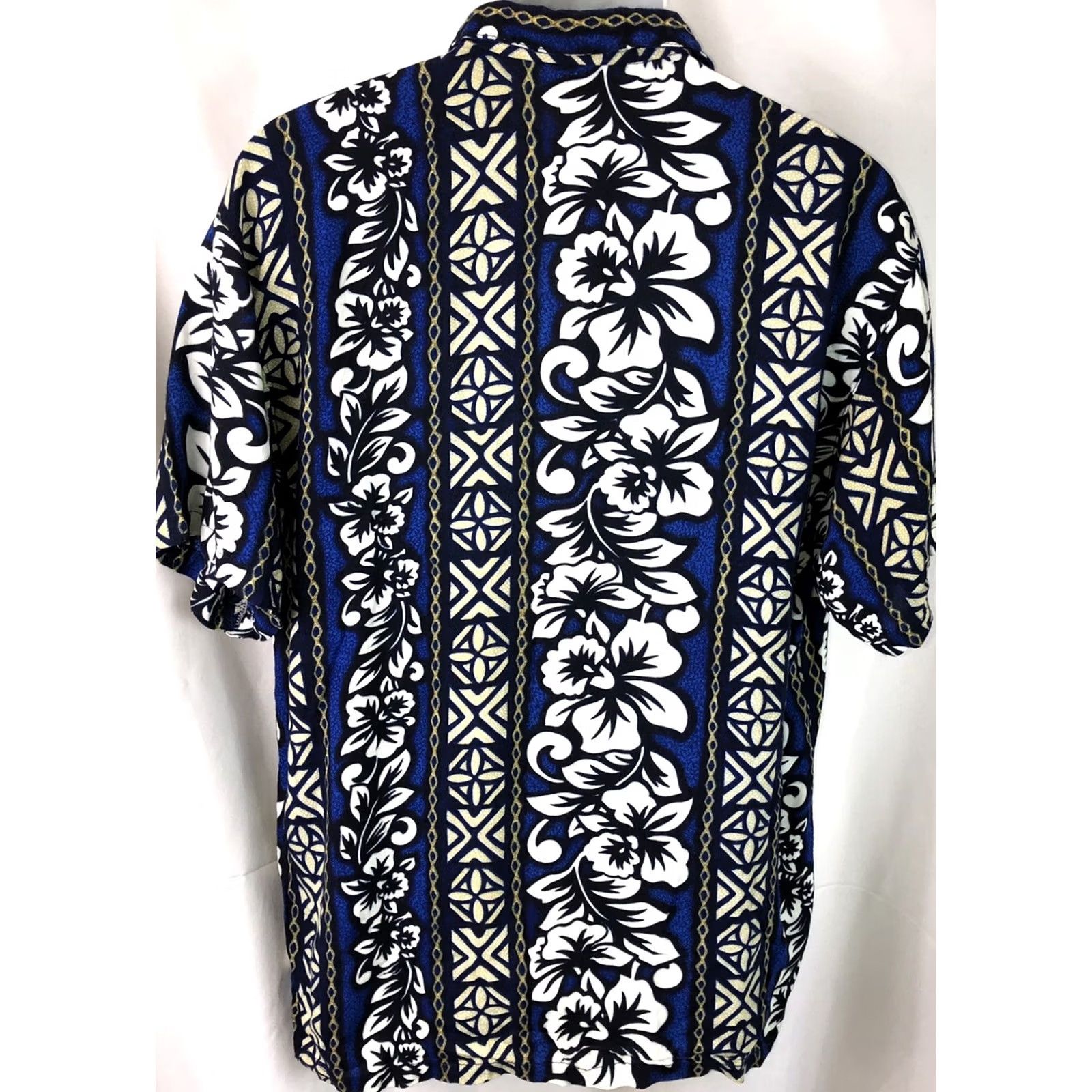 Vintage Koko Vintage Hawaiian Shirt M Blue Tropical Button-Up Short Sleeve Pocket Rayon Beach Luau Surf Retro 90s Bohemian Mens Size US M / EU 48-50 / 2 - 3 Thumbnail