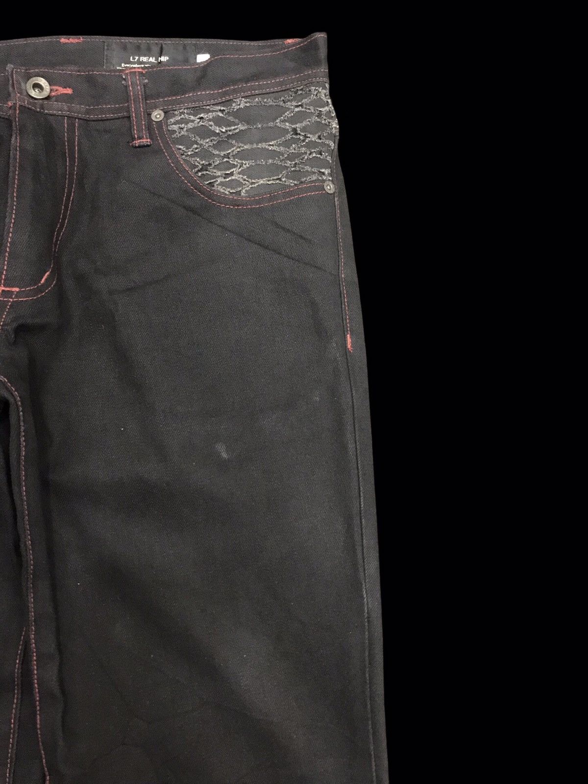 Japanese Brand 💥RAW DENIM FLARE💥Archival L7 Tokyo Style Sturdy Denim F134 Size US 33 - 3 Thumbnail