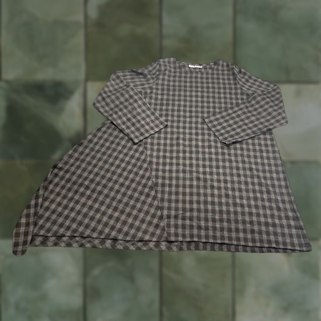 Vintage Bryn Walker Sway Plaid Lagenlook Long Sleeve Asymmetrical Tunic Top XL Blouse Women Bohemian Tunic Size XL / US 12-14 / IT 48-50 - 1 Thumbnail