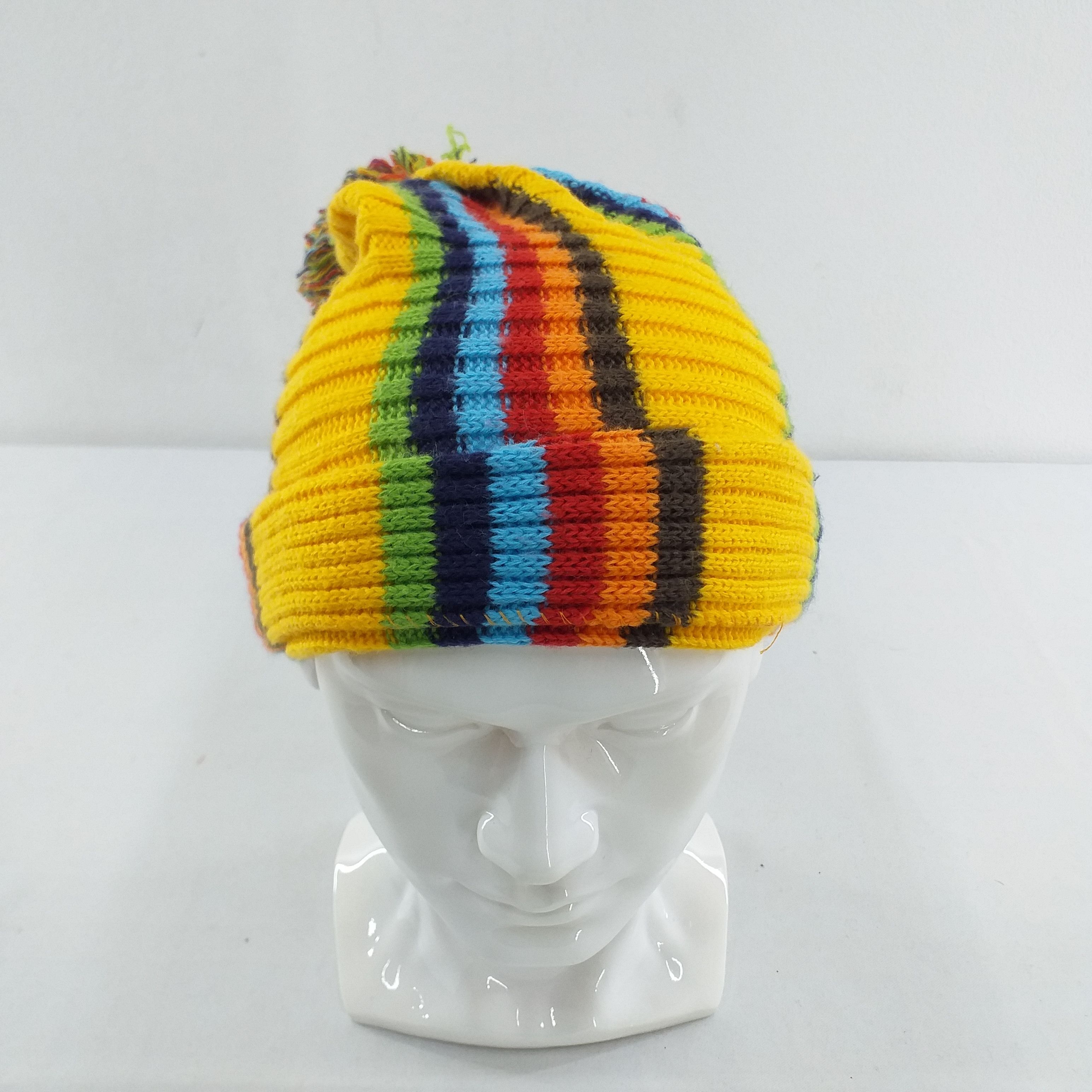 Japanese Brand Colourful Stripe Snow Cap Hat Baanie -BN036 Size ONE SIZE - 1 Thumbnail